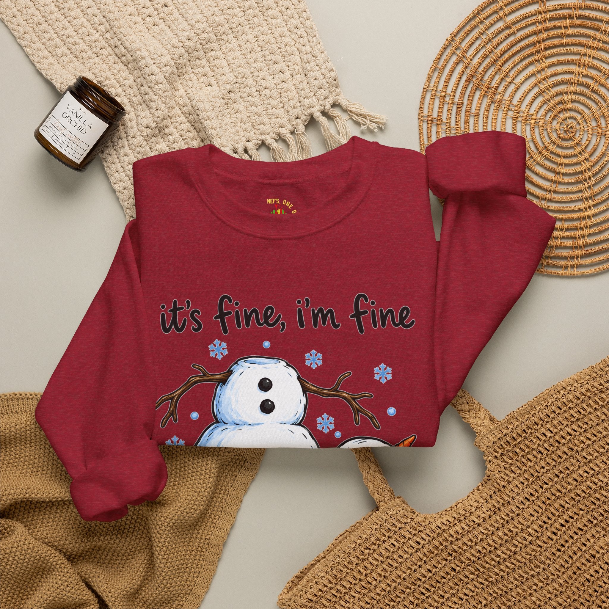 It’s Fine, I’m Fine, Everything Is Fine Snowman Christmas Sweatshirt
