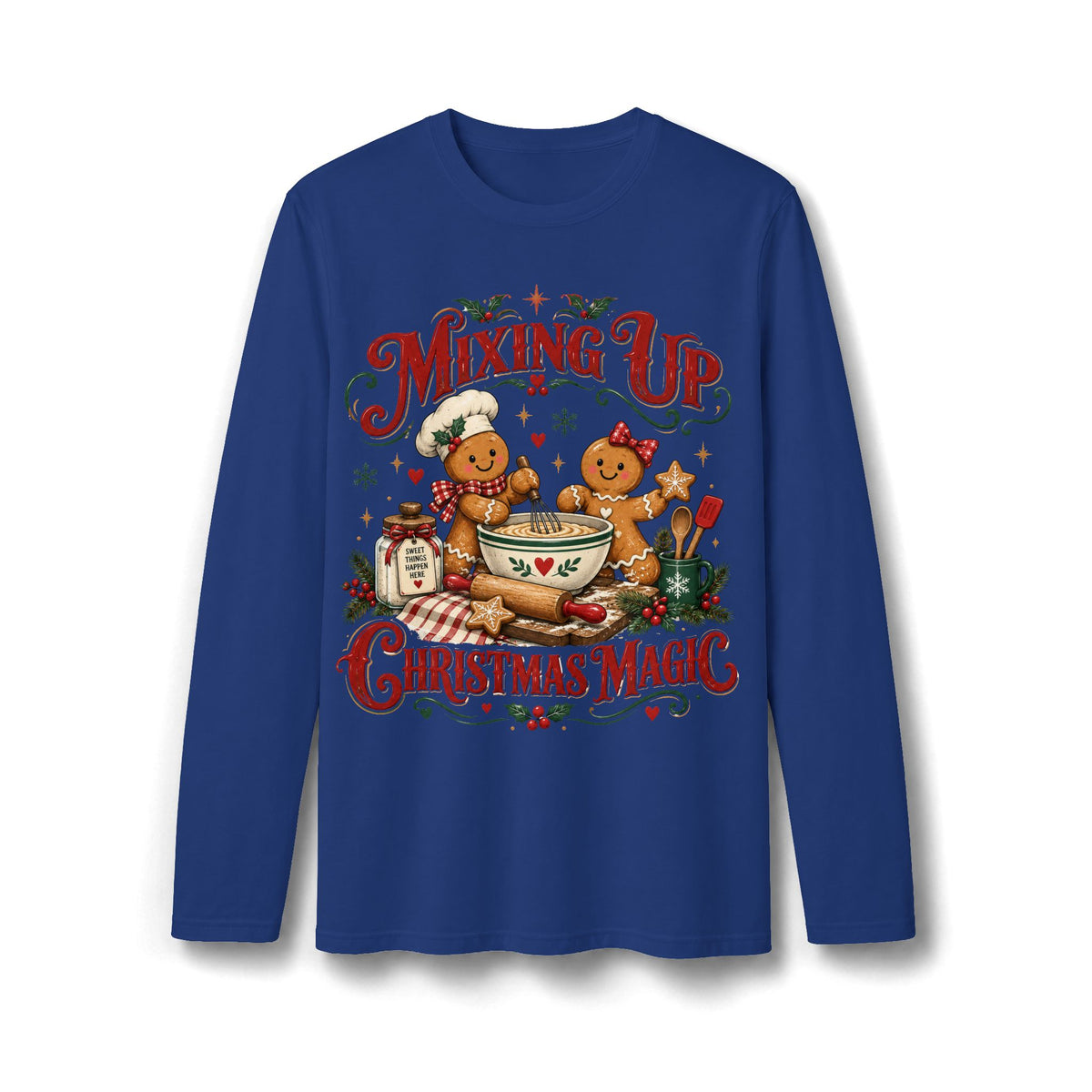 Mixing Up Christmas Magic Gingerbread Long Sleeve T-Shirt
