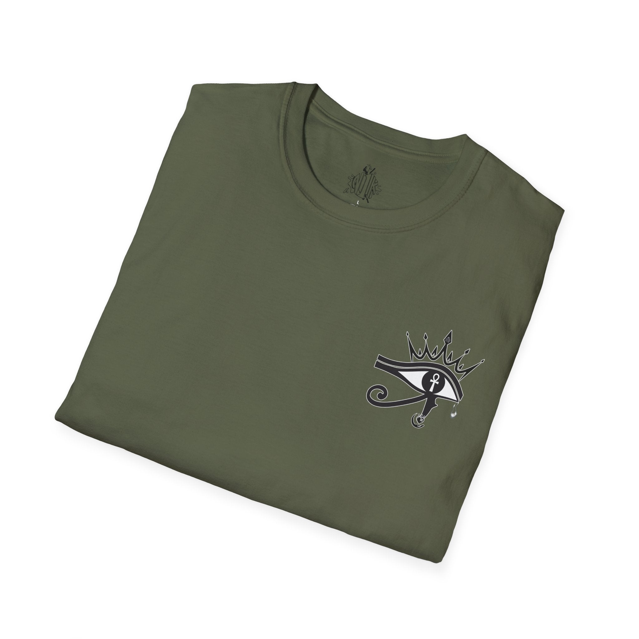 Eye of Horus Chest Logo Empress Tee — Minimal Egyptian Symbol T-Shirt