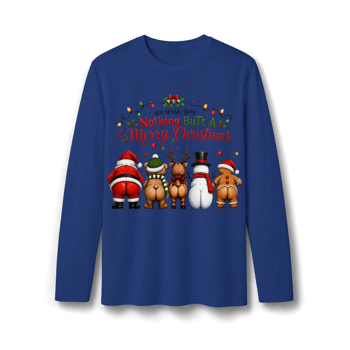 Nothing But a Merry Christmas Reindeer Long Sleeve T-Shirt