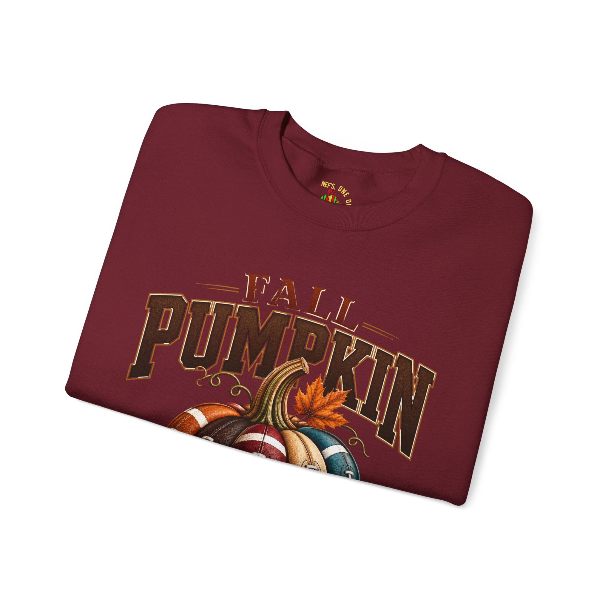 Fall Pumpkin Football Season Crewneck Sweatshirt