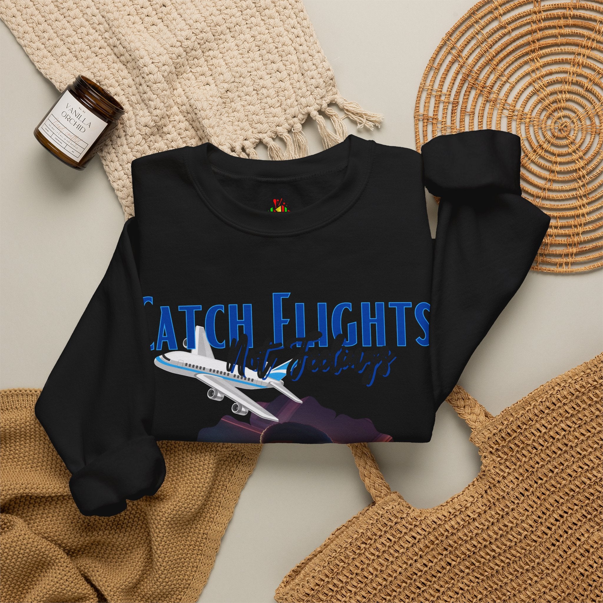 Catch flights not feelings Unisex Heavy Blend™ Crewneck Sweatshirt