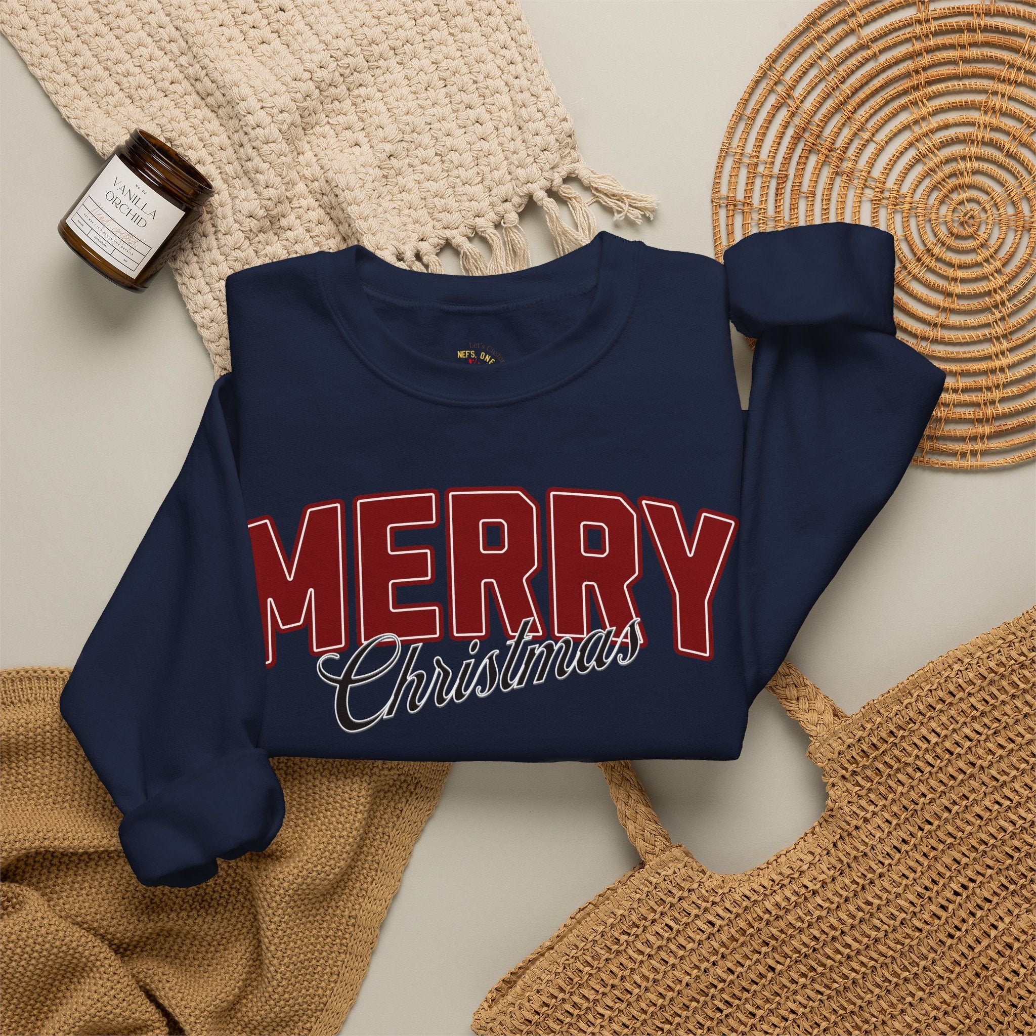 Merry Christmas Personalized Family Name Sweatshirt