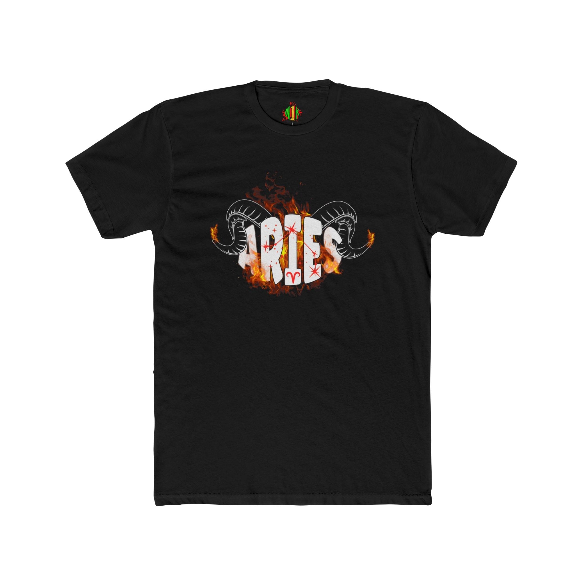 Aries on Fire unisex cotton crew tee with Next Level 3600 soft fabric and fitted cut