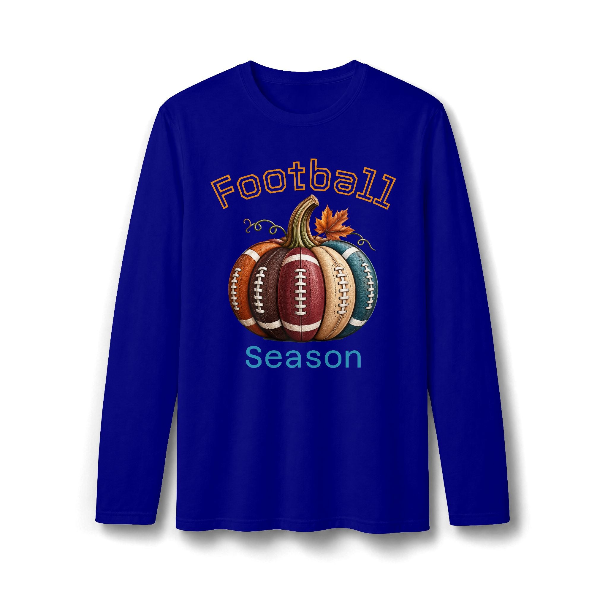 Football Season Autumn Pumpkin Long Sleeve T-Shirt