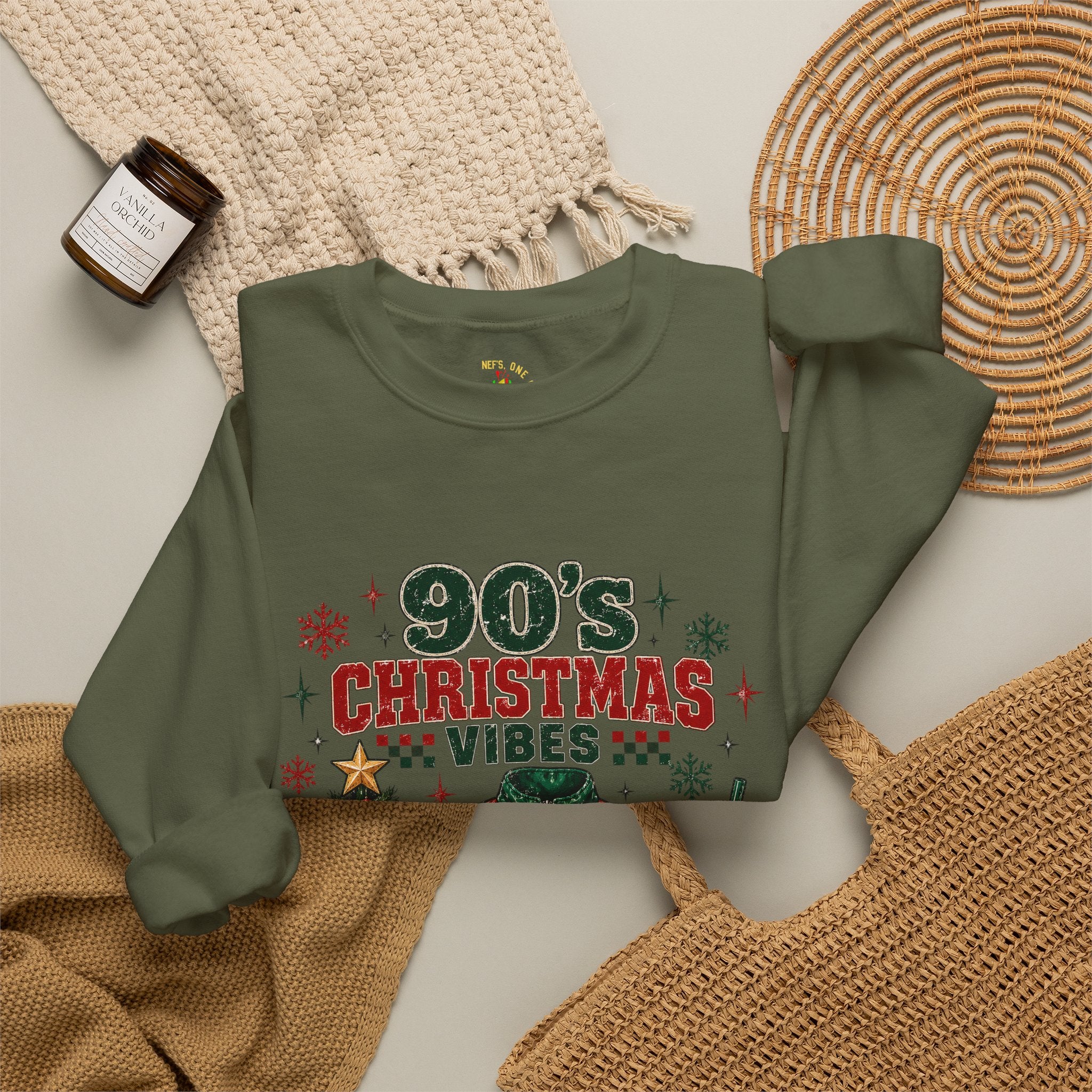 90s Christmas Vibes Crewneck Sweatshirt