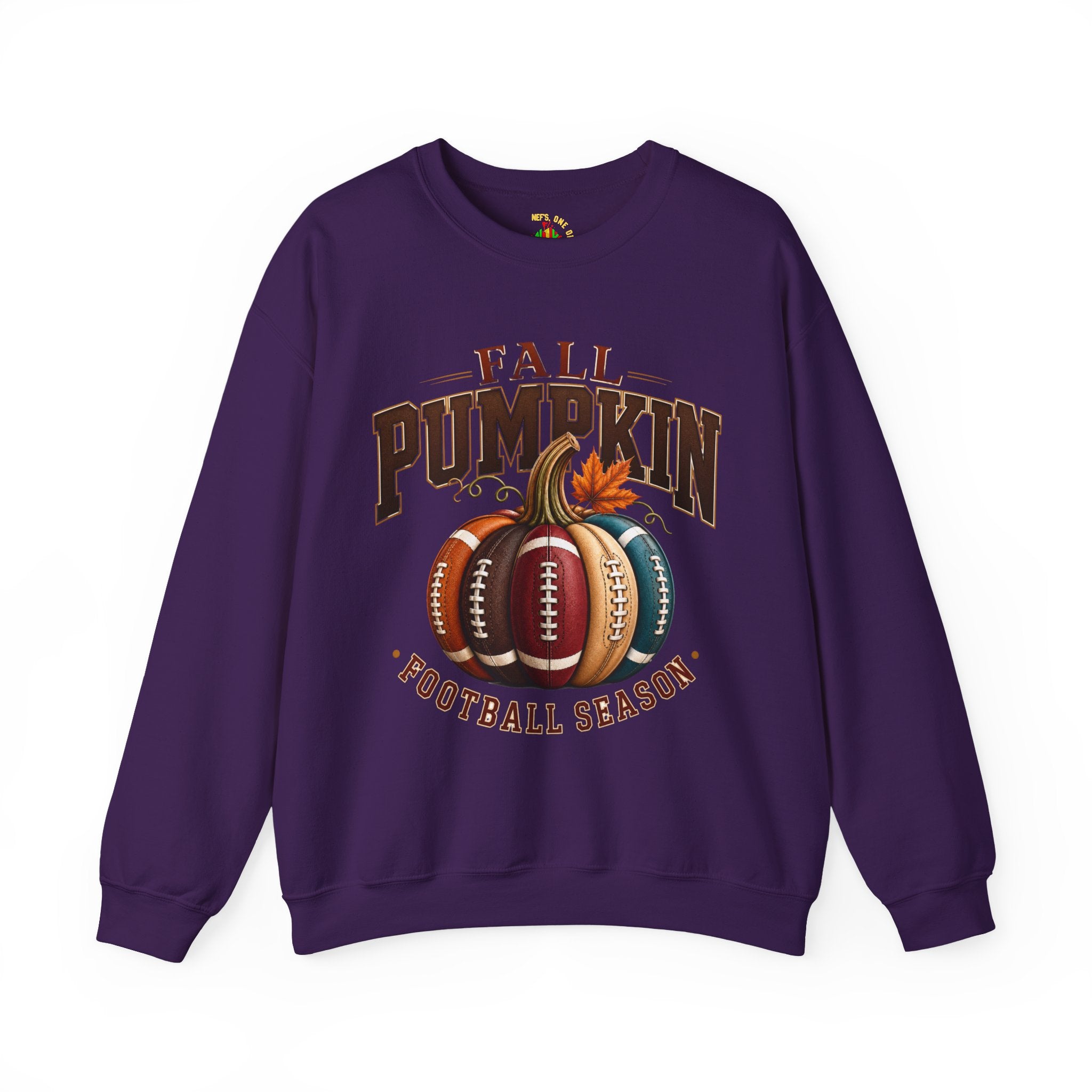 Fall Pumpkin Football Season Crewneck Sweatshirt