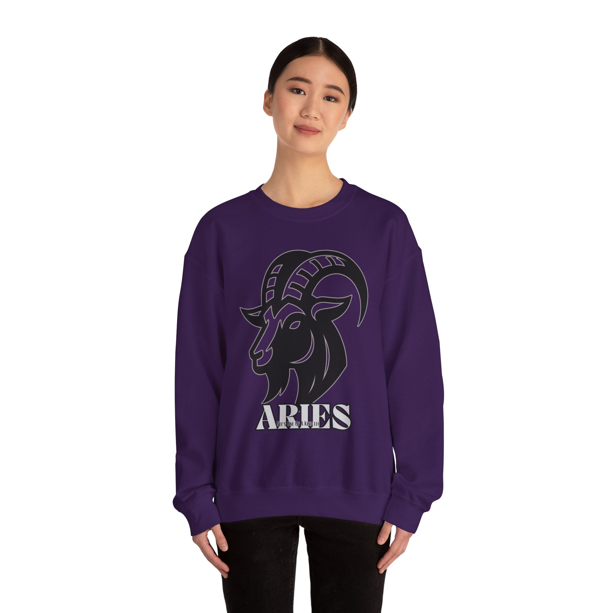 Aries Zodiac Unisex Casual Crewneck Sweatshirt
