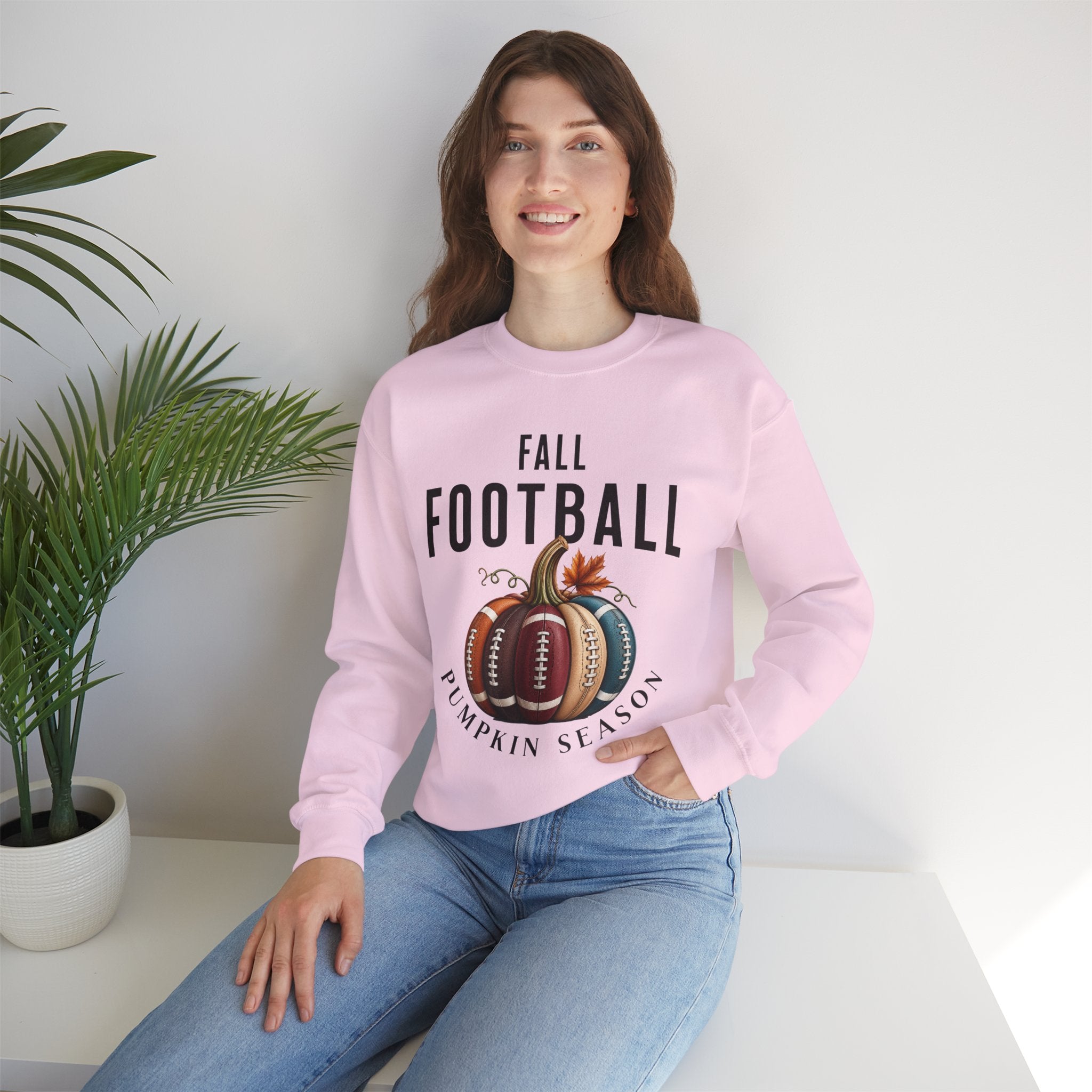 Fall Football Pumpkin Season Crewneck Sweatshirt