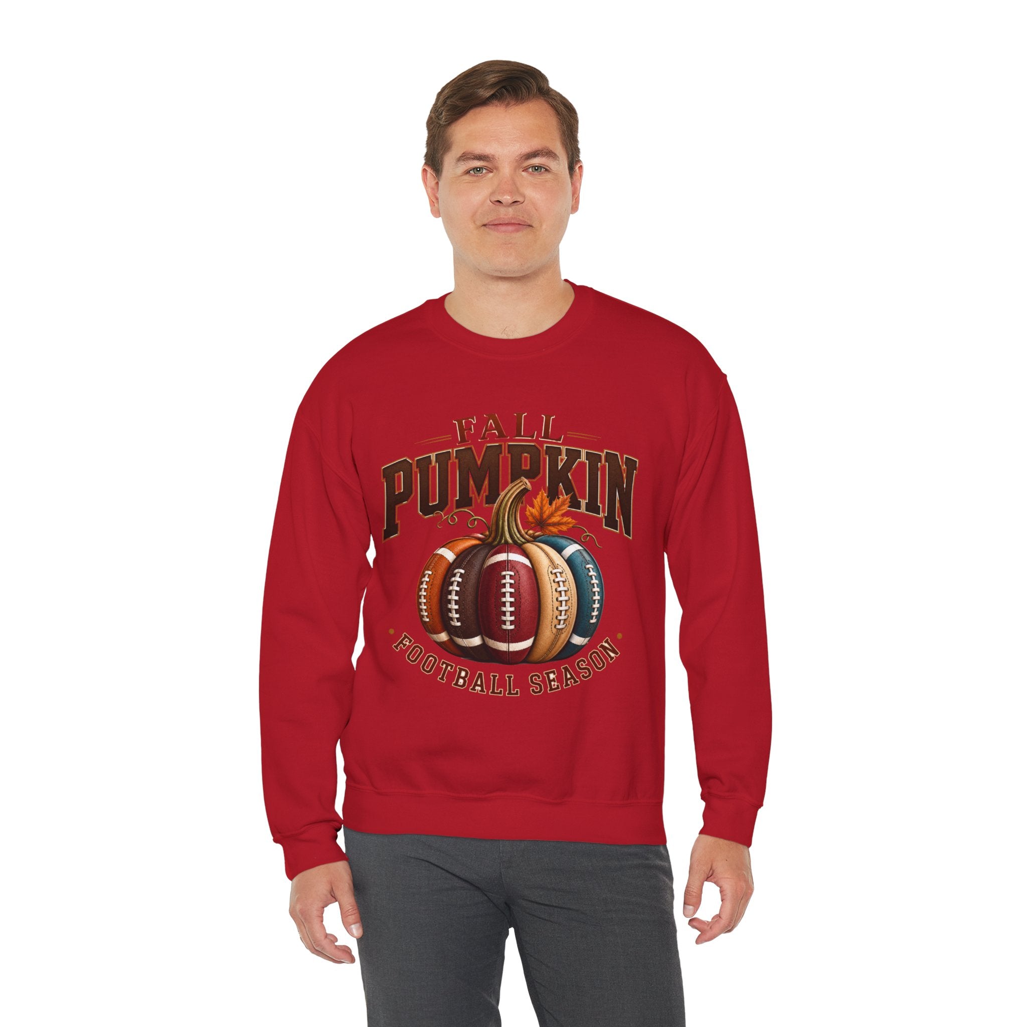 Fall Pumpkin Football Season Crewneck Sweatshirt