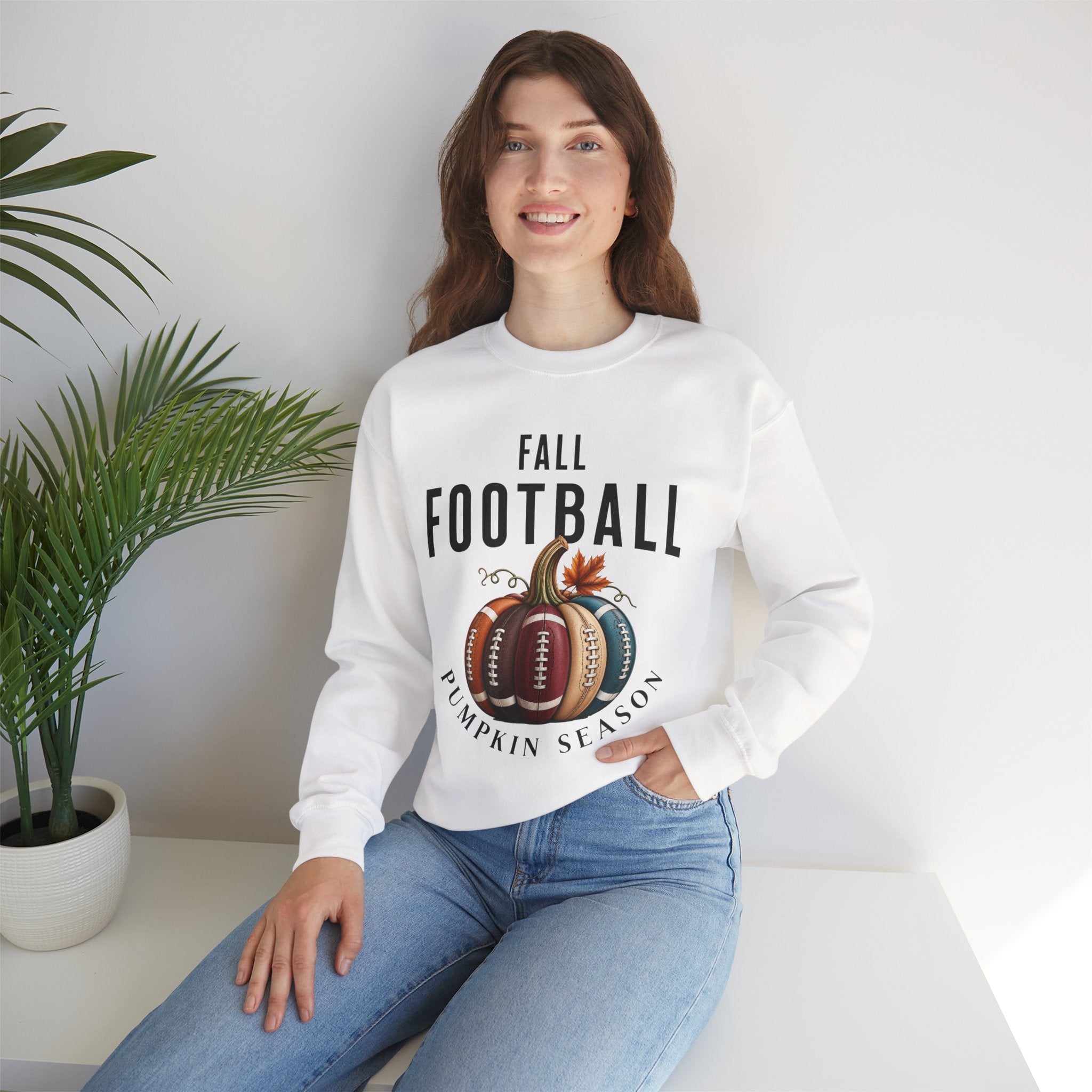 Fall Football Pumpkin Season Crewneck Sweatshirt