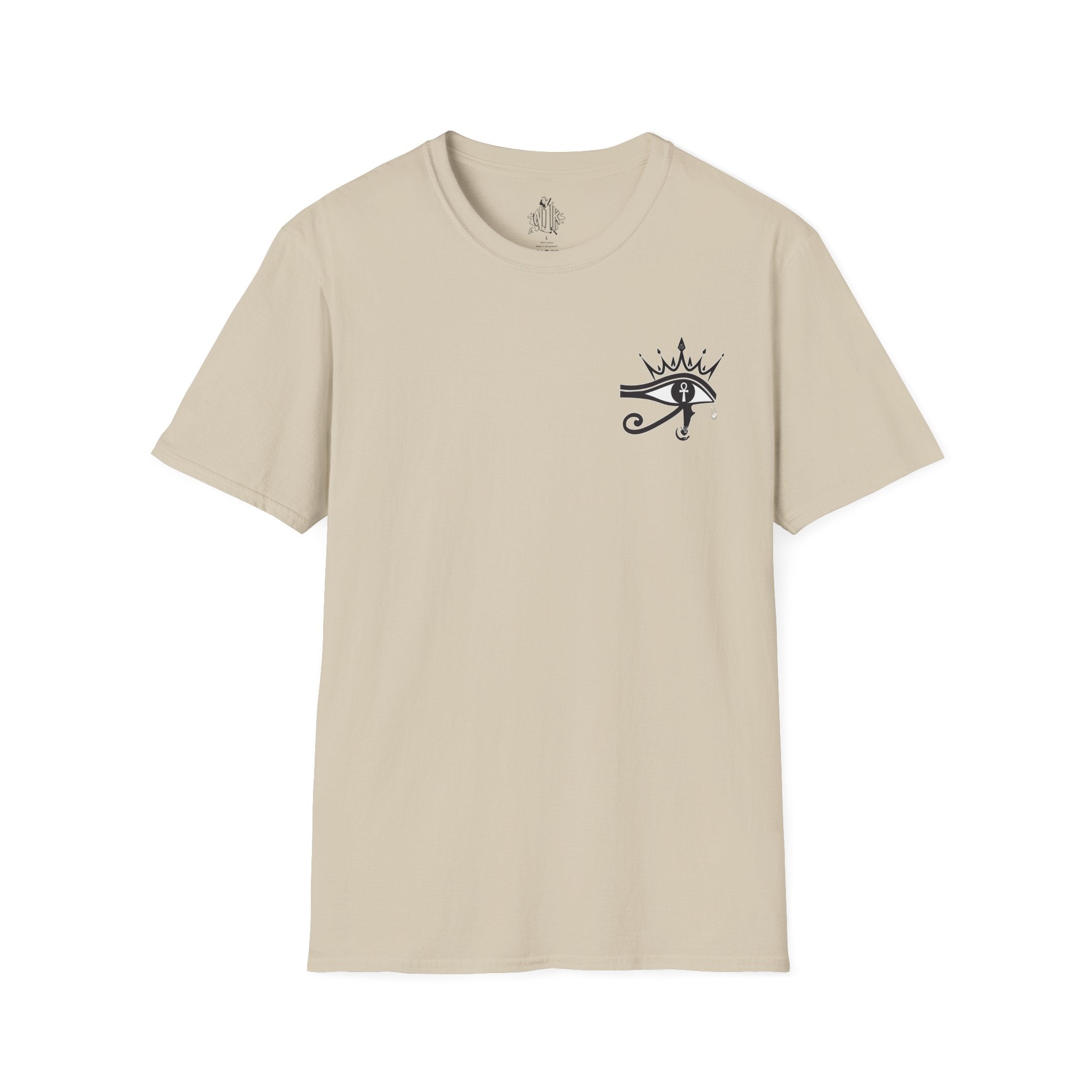 Eye of Horus Chest Logo Empress Tee — Minimal Egyptian Symbol T-Shirt
