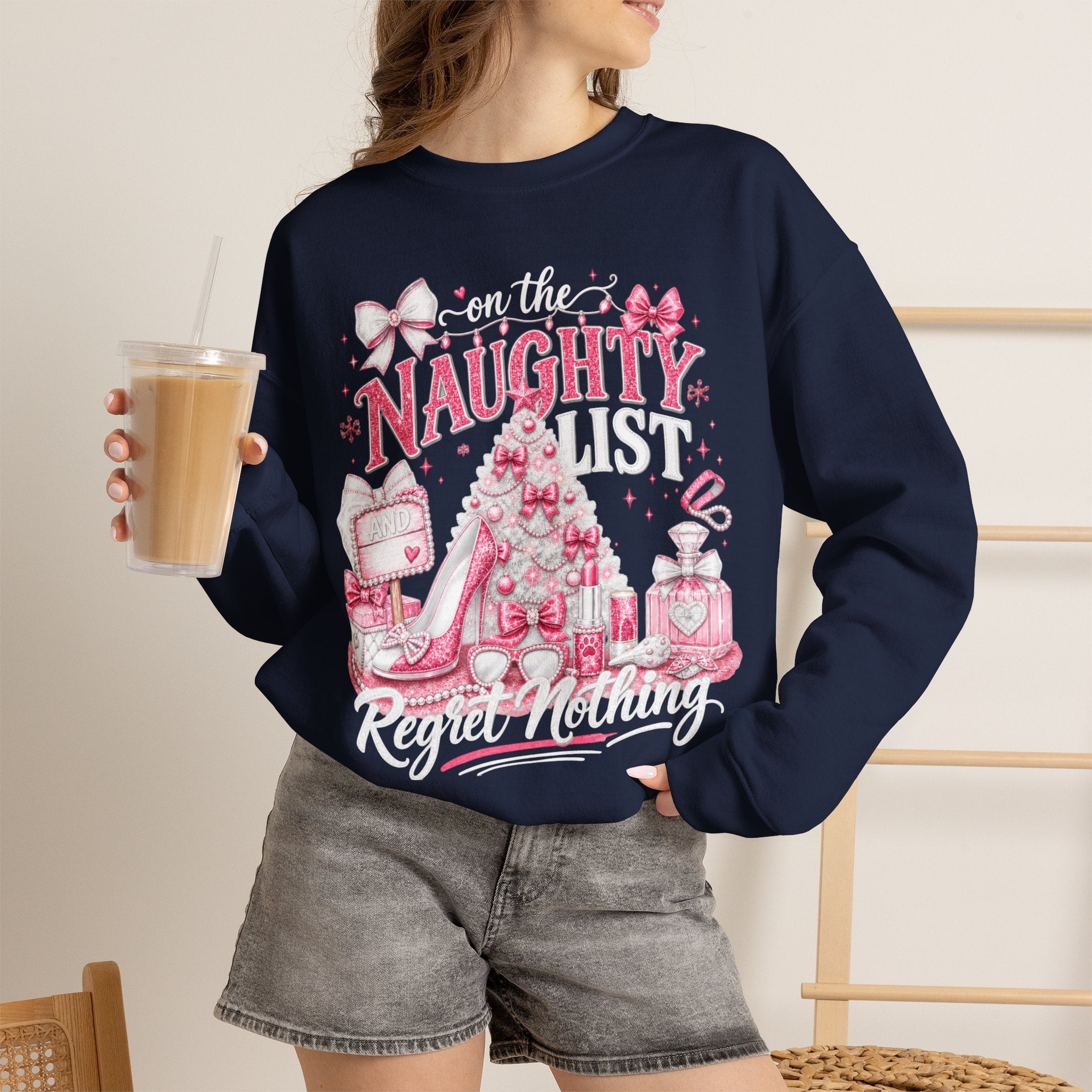 On the Naughty List Christmas Crewneck Sweatshirt