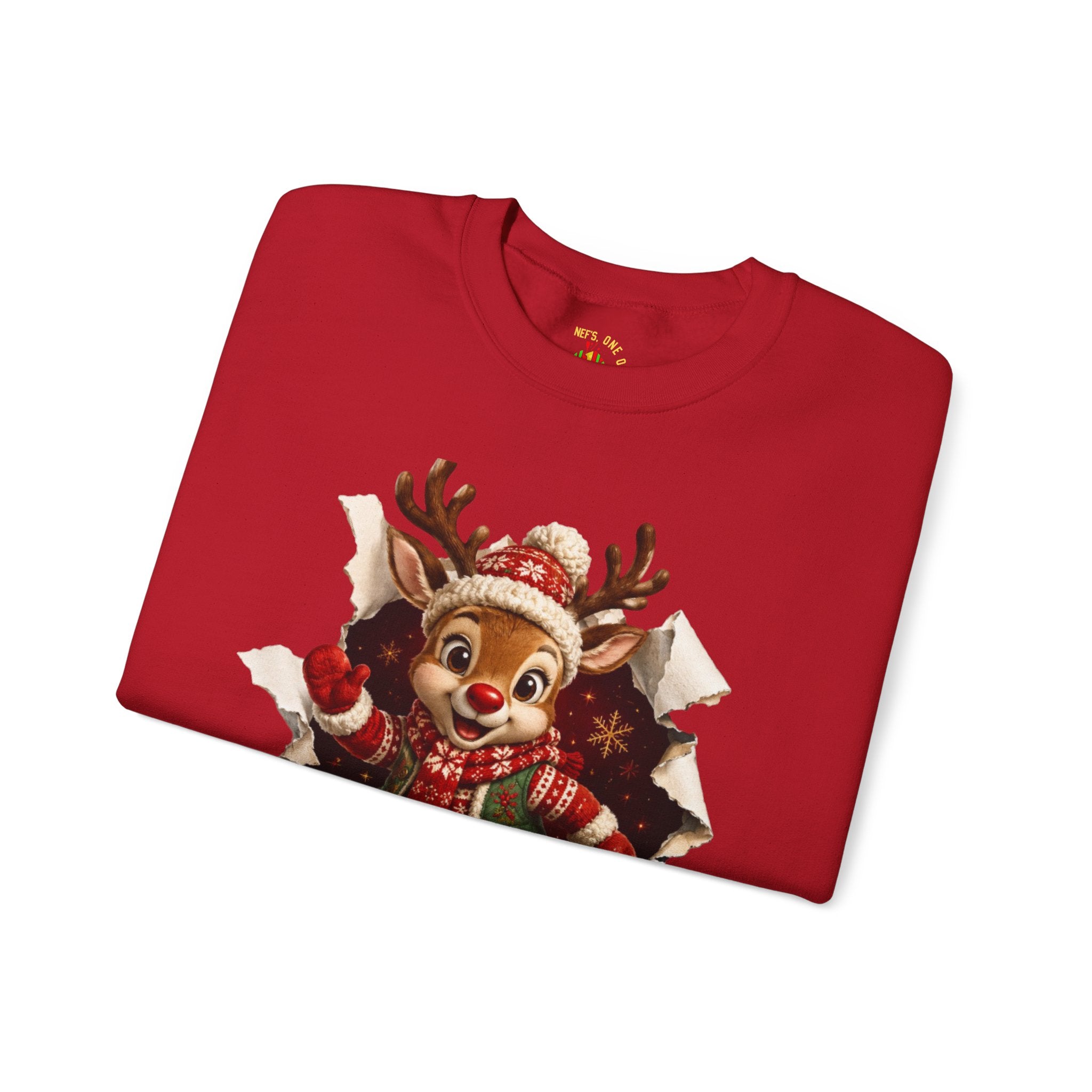 Festive Christmas Reindeer Crewneck Sweatshirt