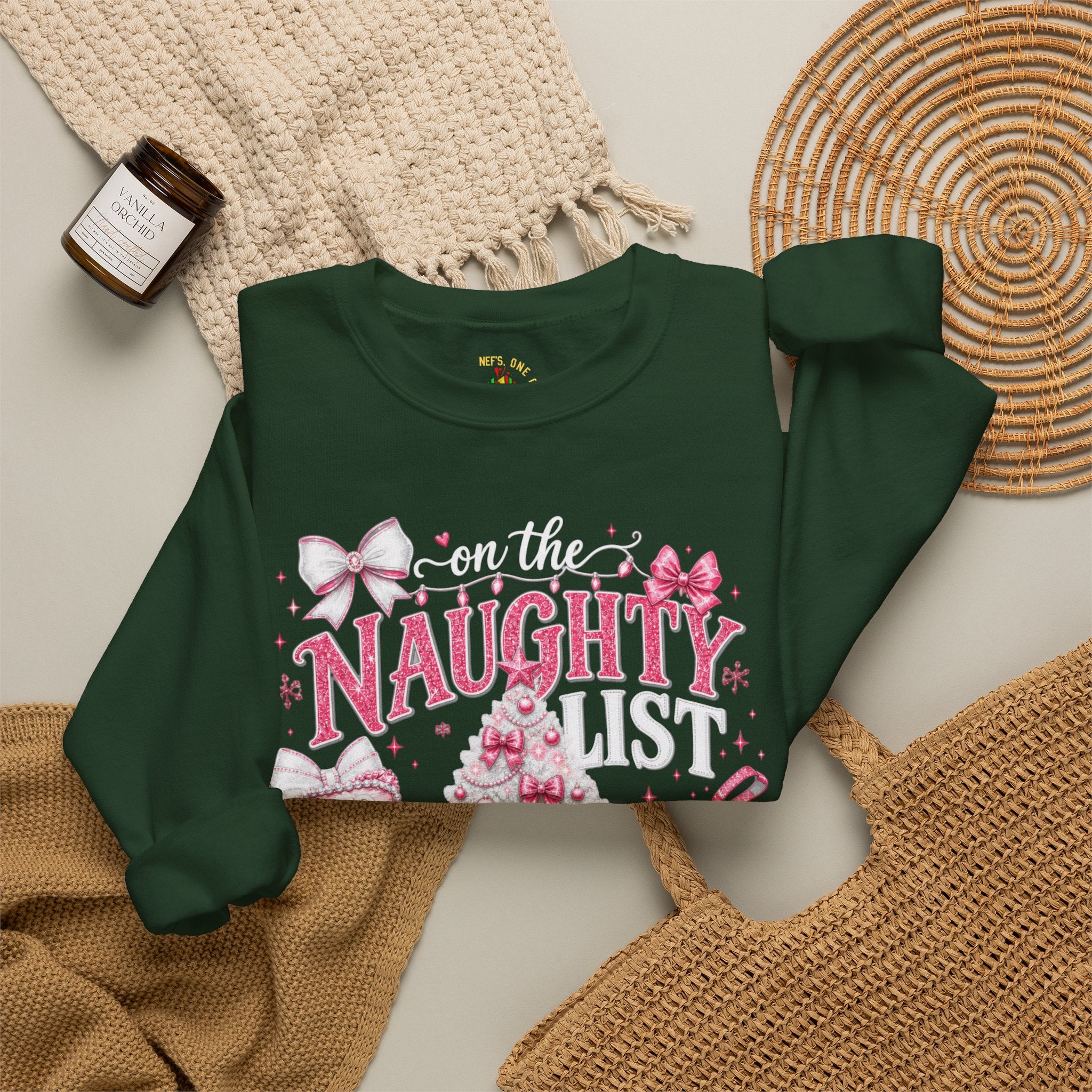 On the Naughty List Christmas Crewneck Sweatshirt