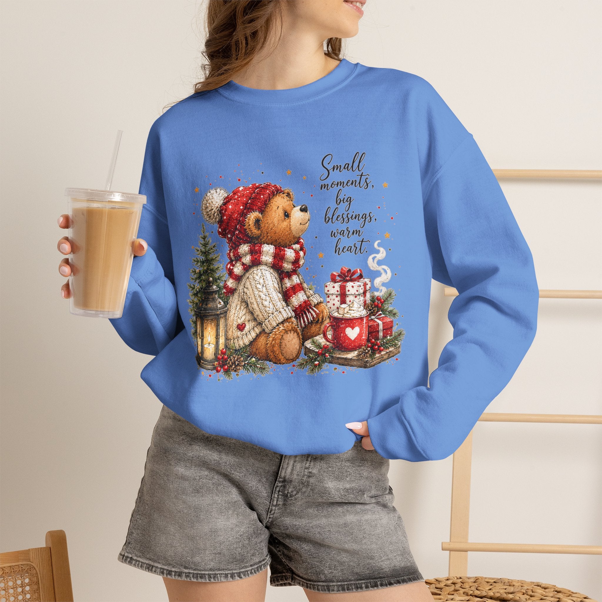Christmas Bear Crewneck Sweatshirt – Cozy Holiday Teddy Bear Design
