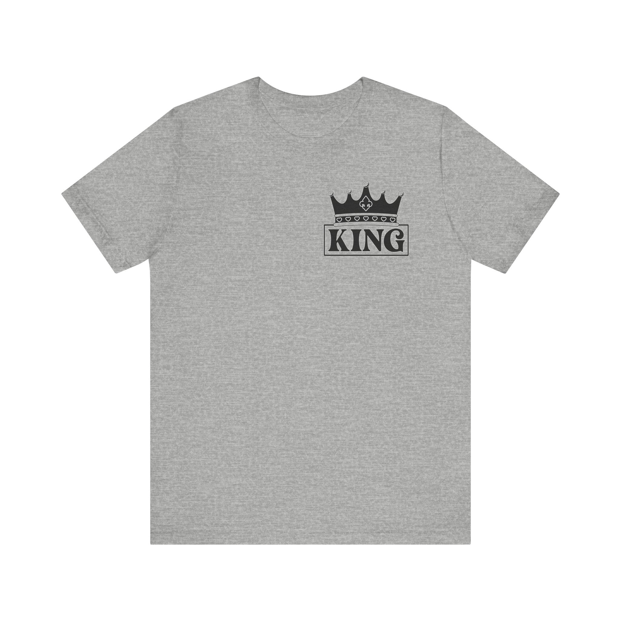 King with his Queen Valentine Casual Soft Unisex Jersey Crew Neck Short Sleeve Tee