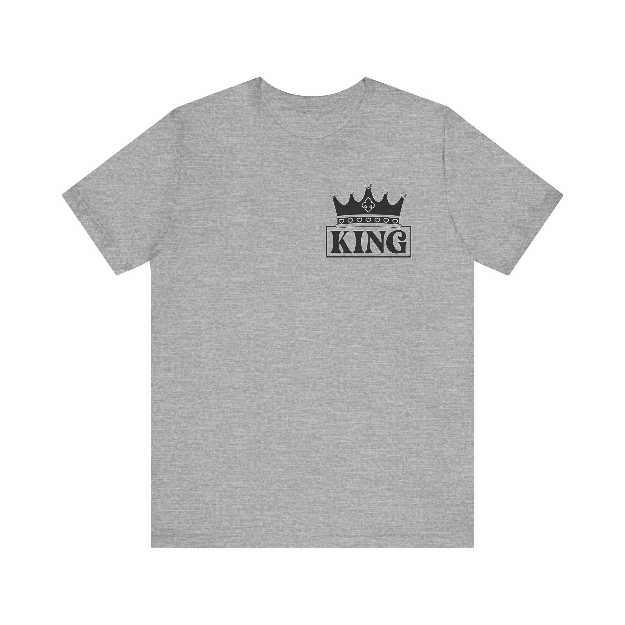 King with his Queen Valentine Casual Soft Unisex Jersey Crew Neck ShorT-ShirtQueen Valentine Casual Soft Unisex Jersey Crew Neck Short Sleeve Tee
