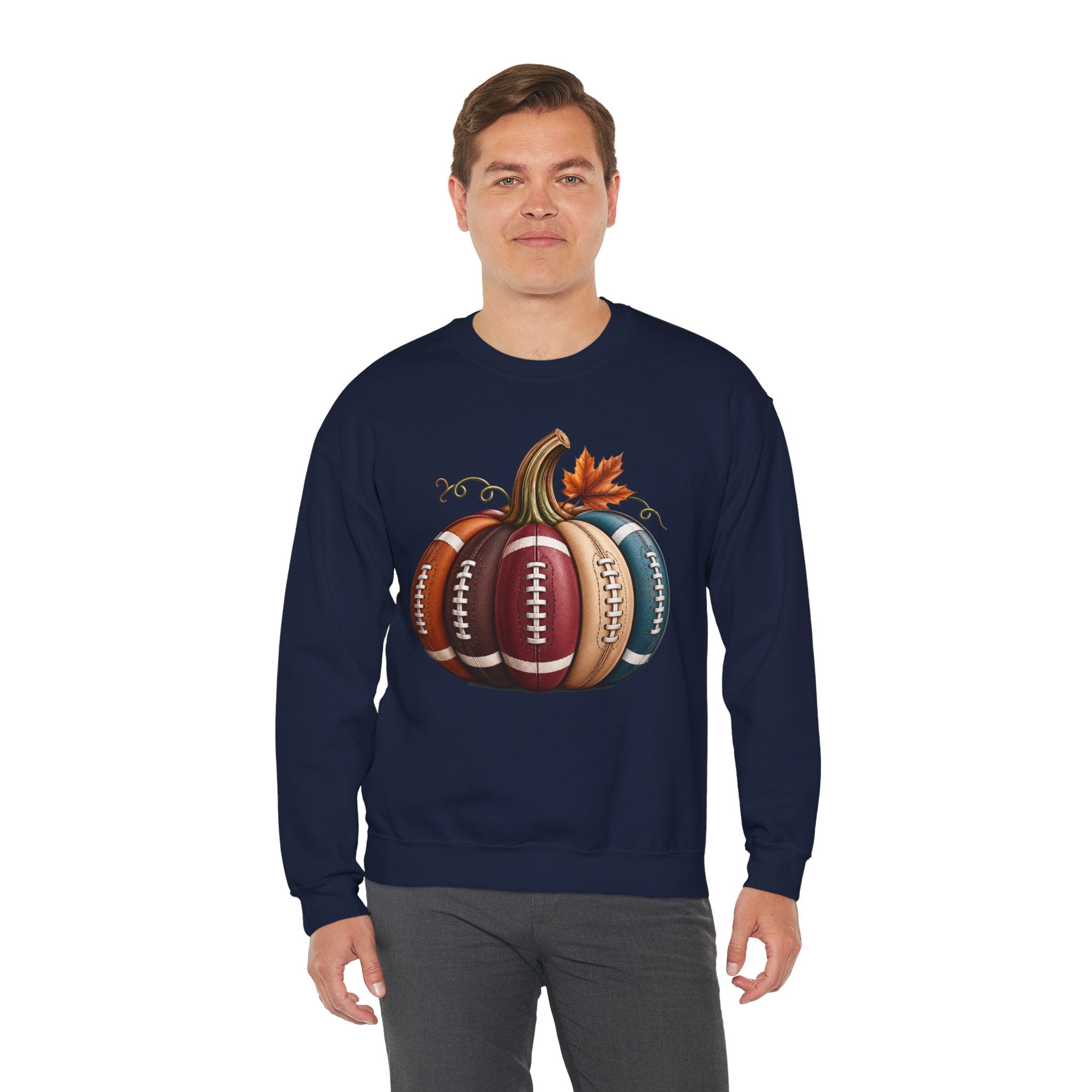 Fall Football Pumpkin Crewneck Sweatshirt