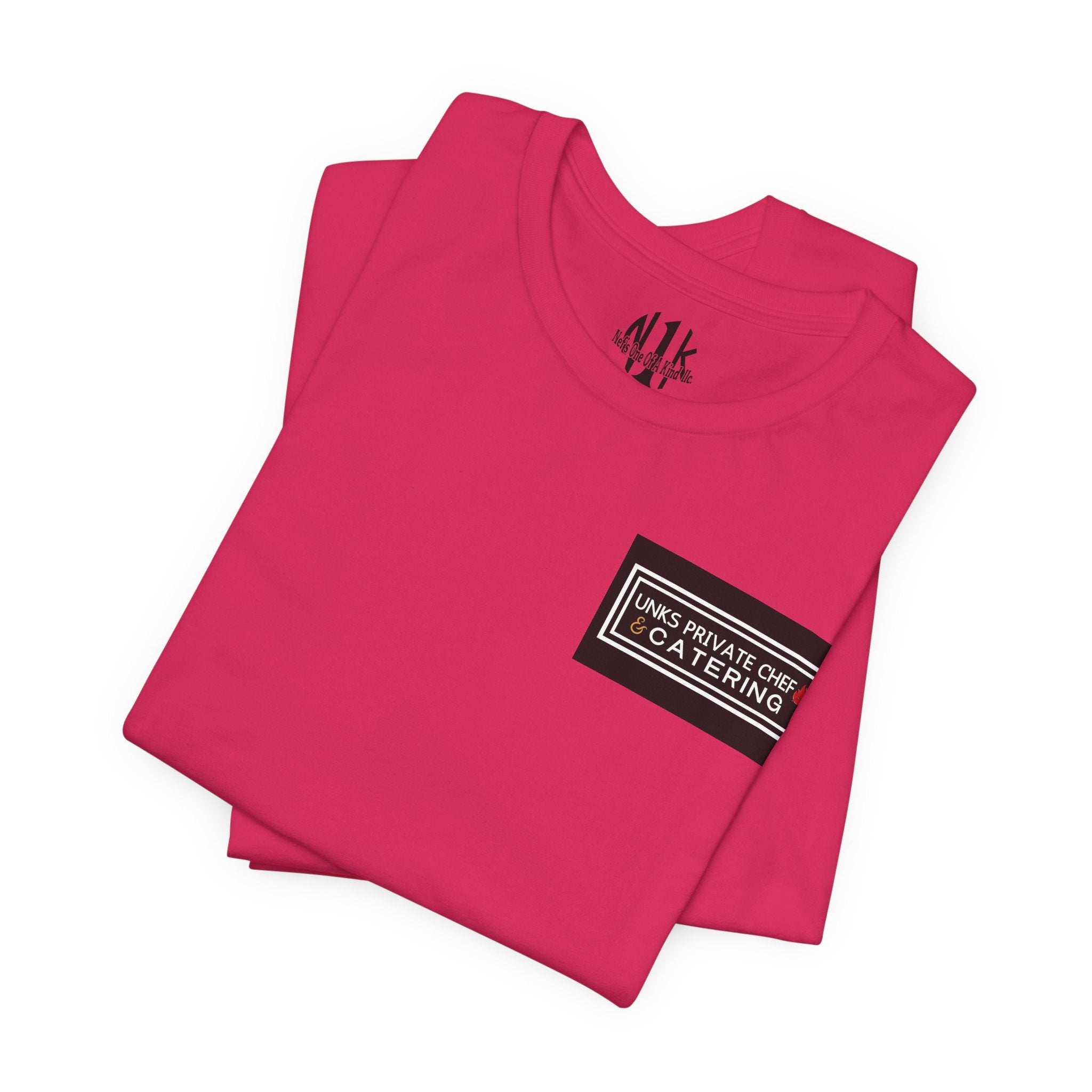 Unks Catering Custom Casual Unisex Tee for Every Occasion, Short Sleeve Shirt, Great for Gifts, Summer Wear, Everyday Comfort