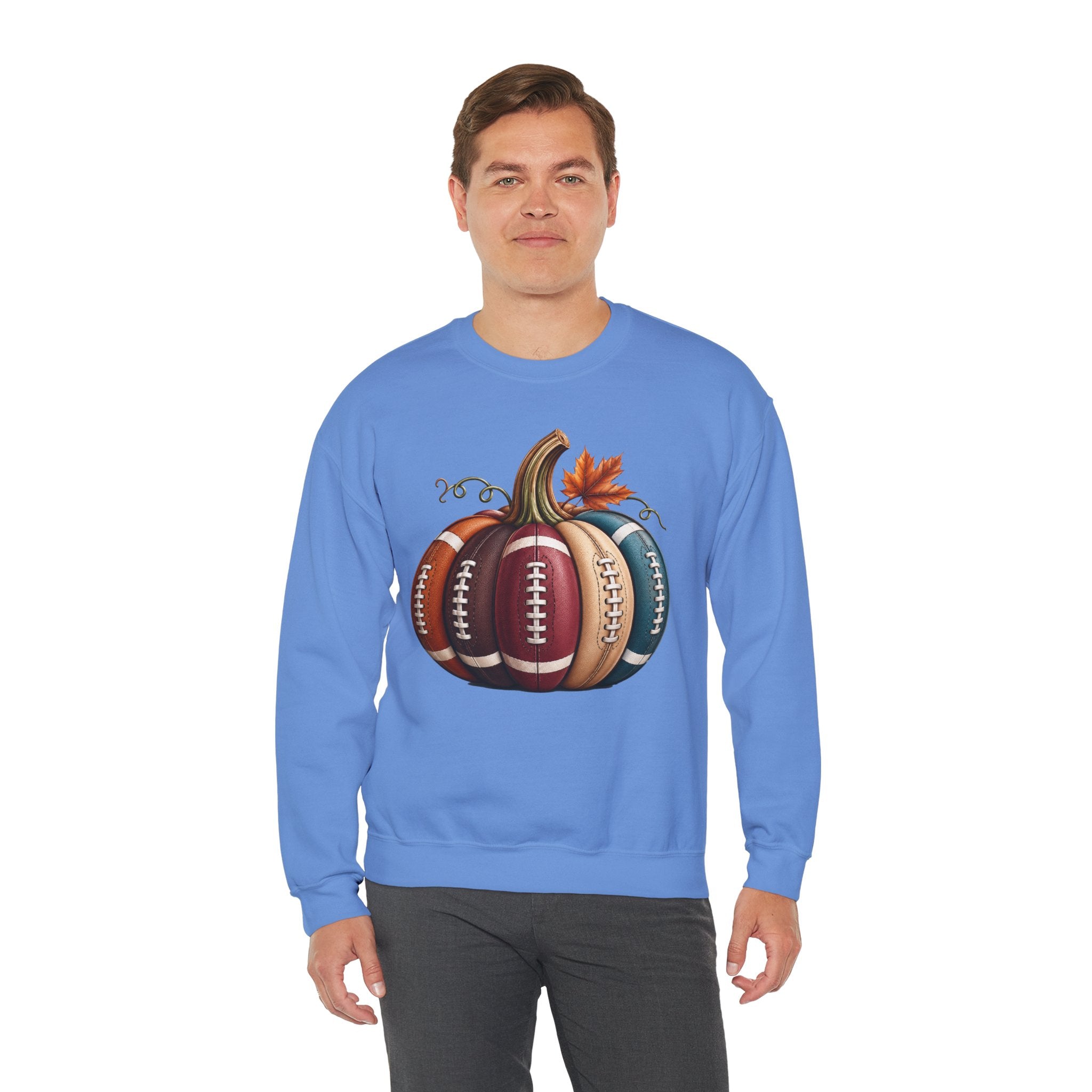Fall Football Pumpkin Crewneck Sweatshirt