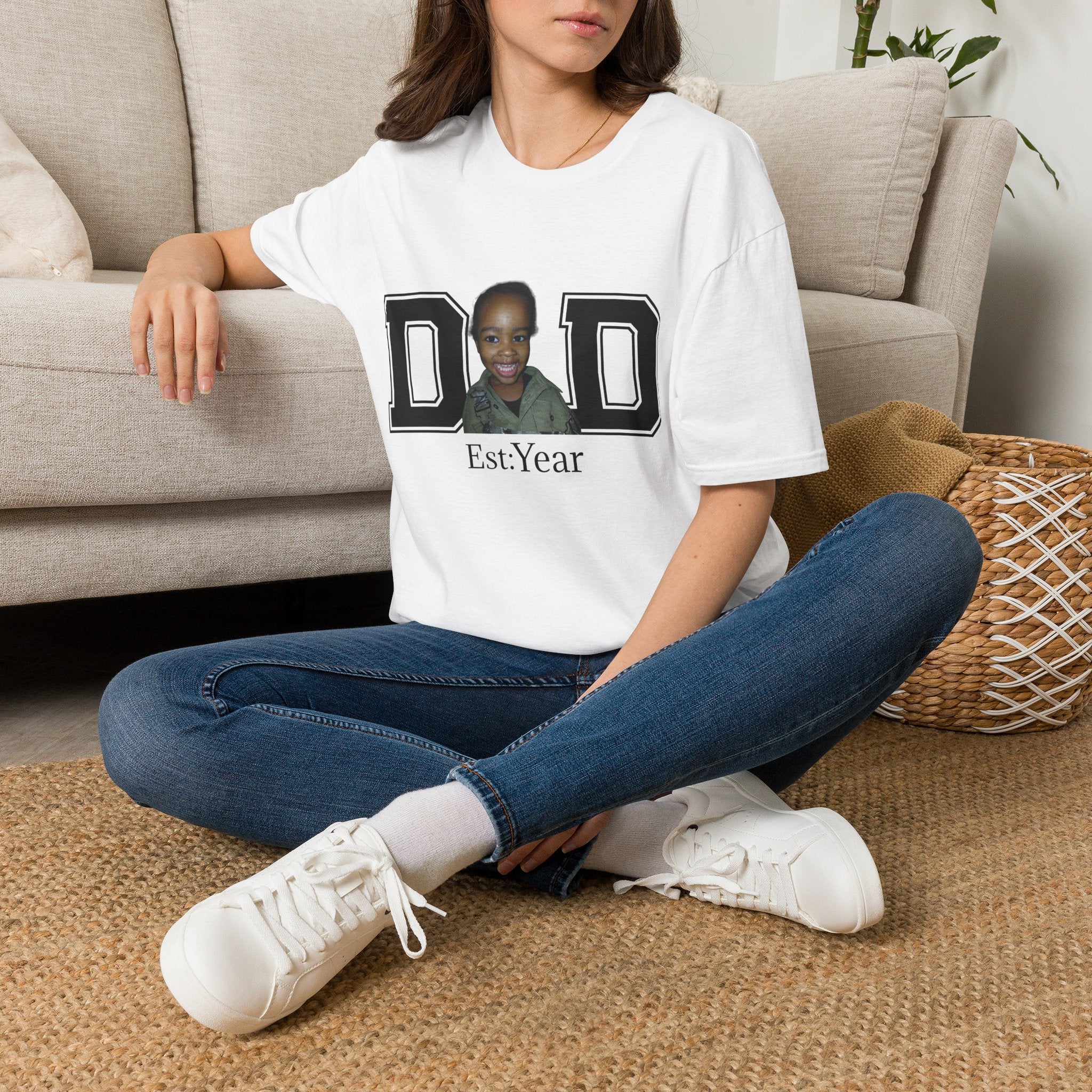 Celebrate dad with a custum t-shirt just add photo & birth year