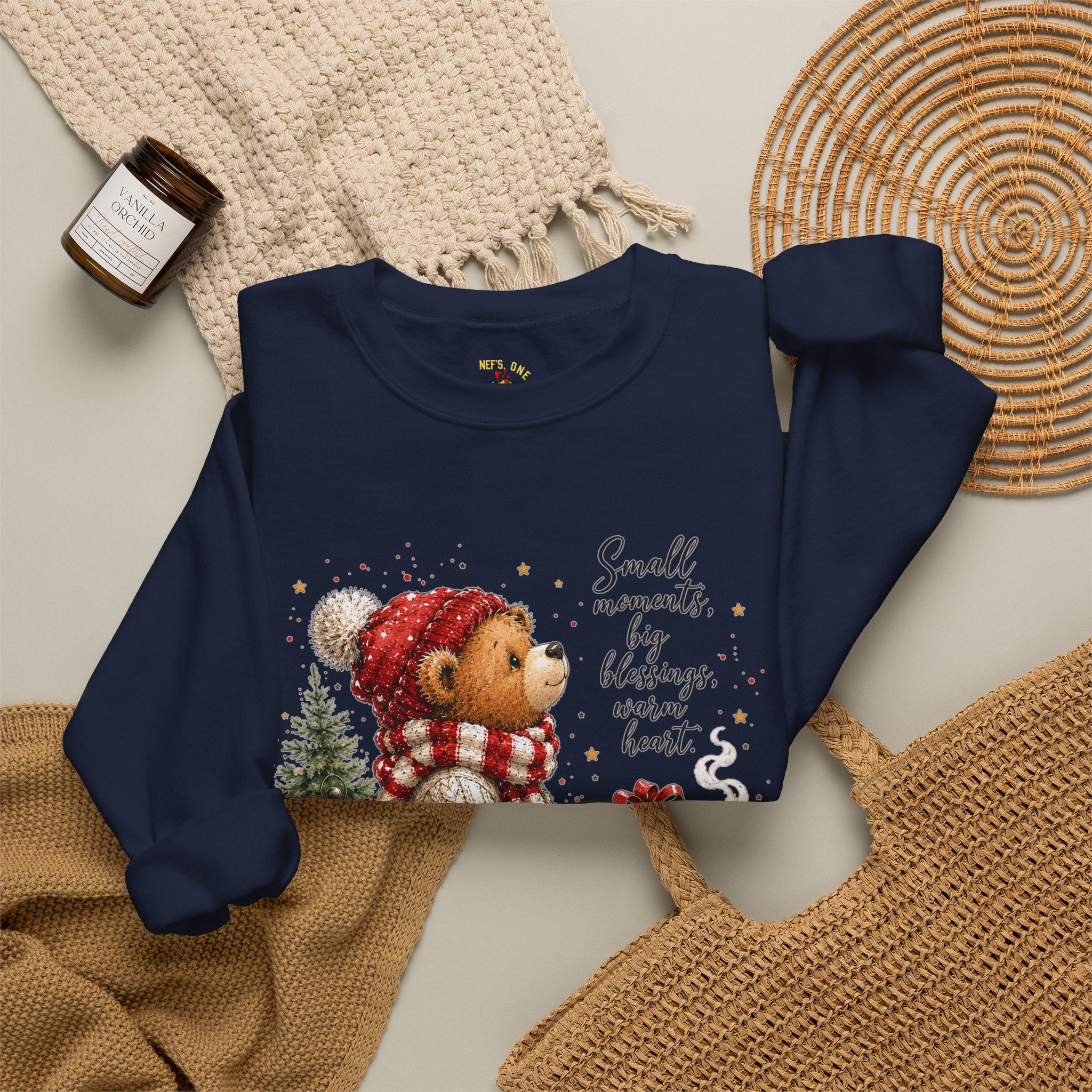 Christmas Bear Crewneck Sweatshirt – Cozy Holiday Teddy Bear Design