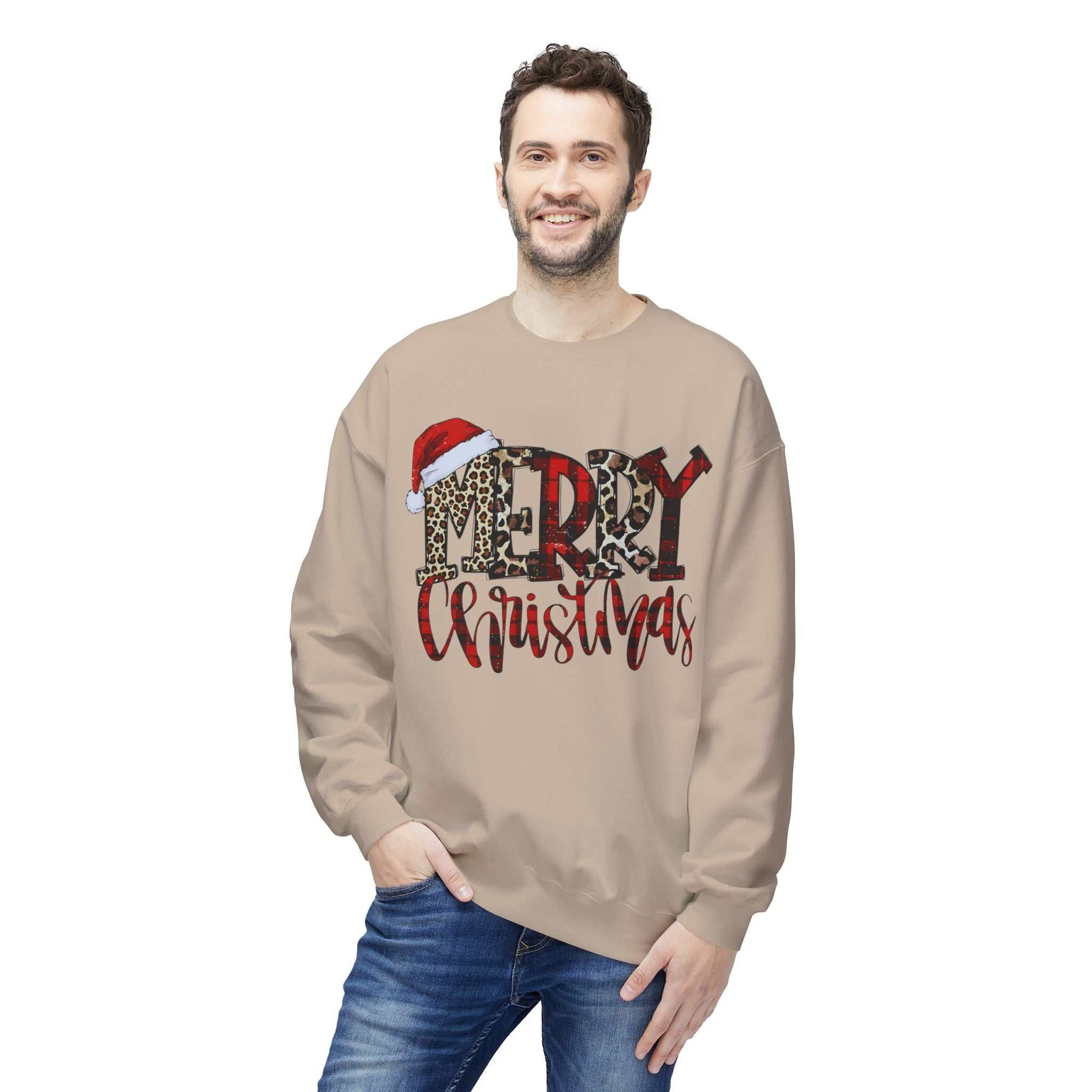 Merry Christmas Leopard Plaid SweatshirtSweatshirtMerry Christmas Leopard Plaid