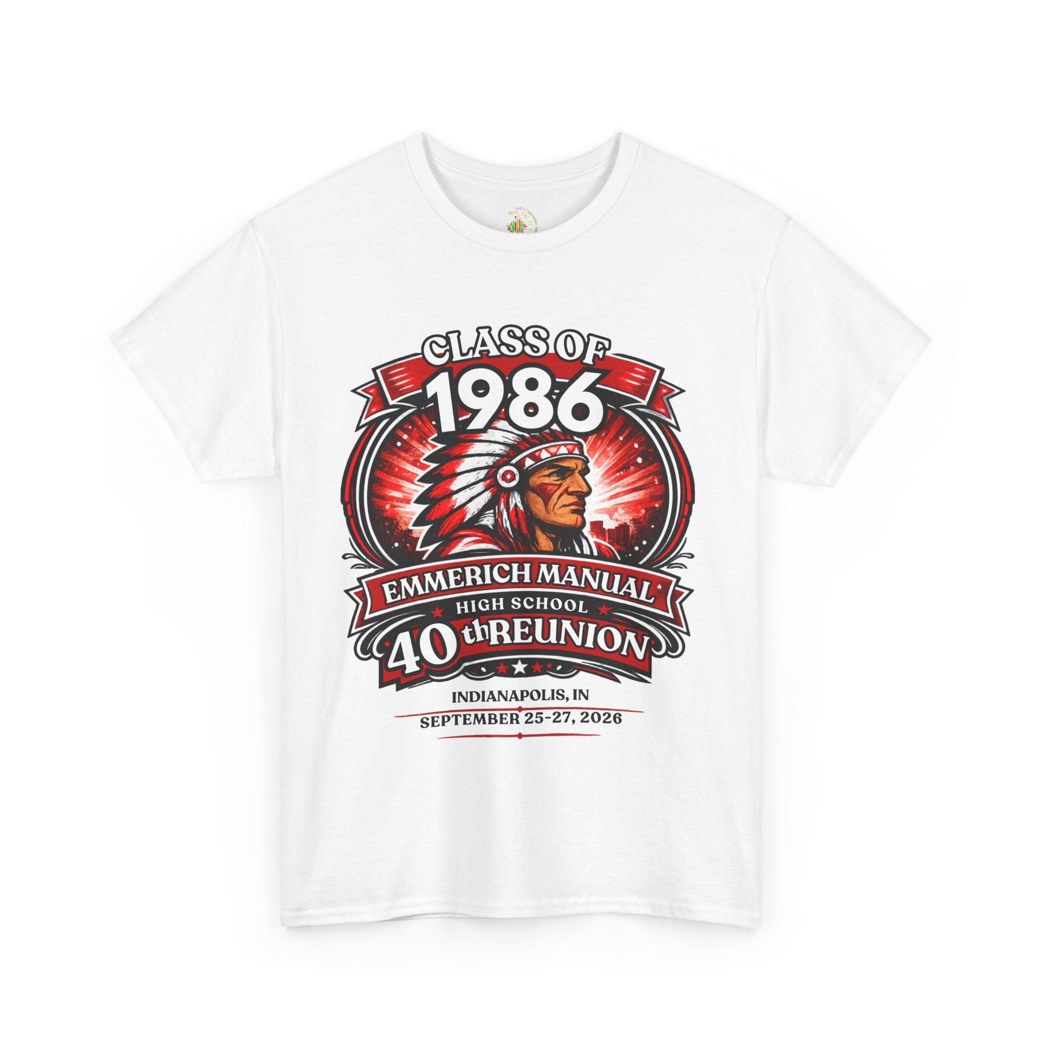 Upn to 5X Class of 1986 40th Reunion T-Shirt — Emmerich Manual High School Alumni Tee - Another Customized Smile