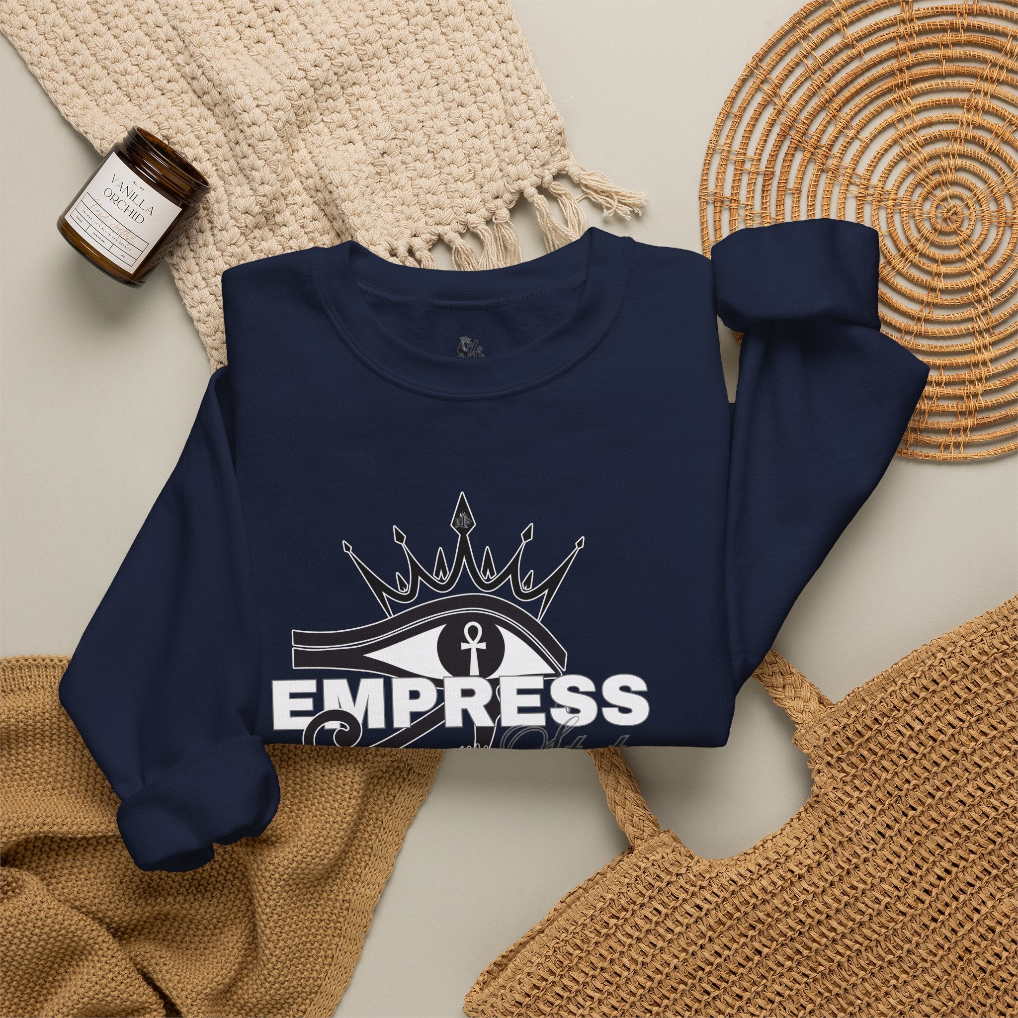 Eye of Horus Crown Empress Sweatshirt — Egyptian Protective Symbol Tee