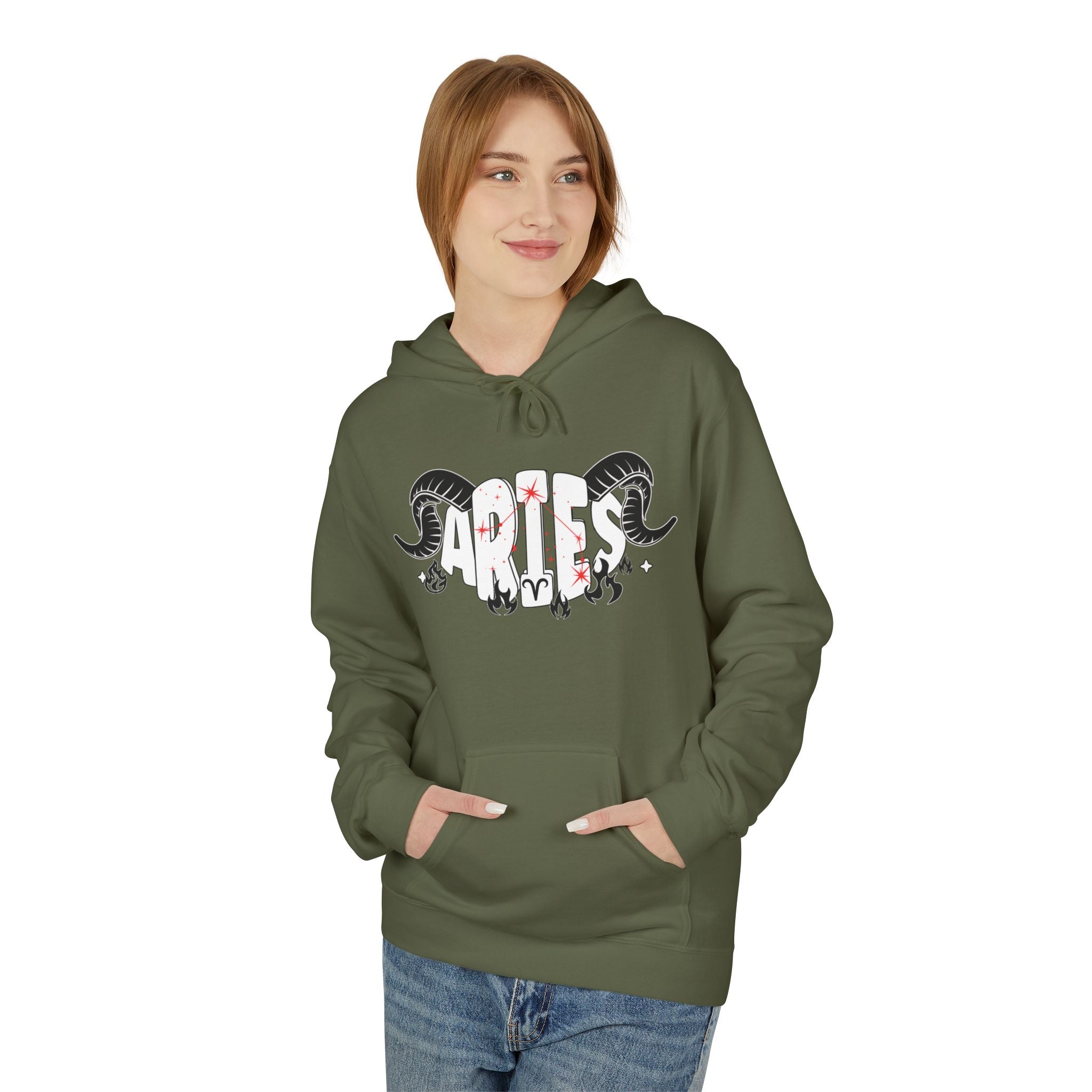 Aries Ram Zodiac Hoodie — Astrological Sign Graphic Pullover