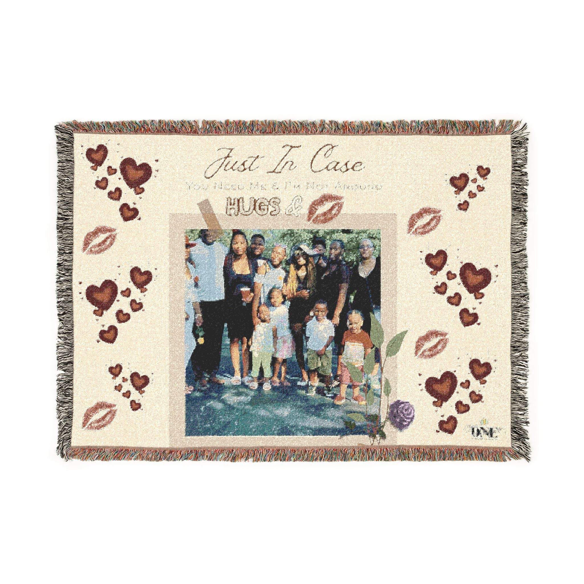 Custom Photo Woven Blanket — "Just in Case I'm Not Around" Keepsake ThHome DecorCustom Photo Woven Blanket