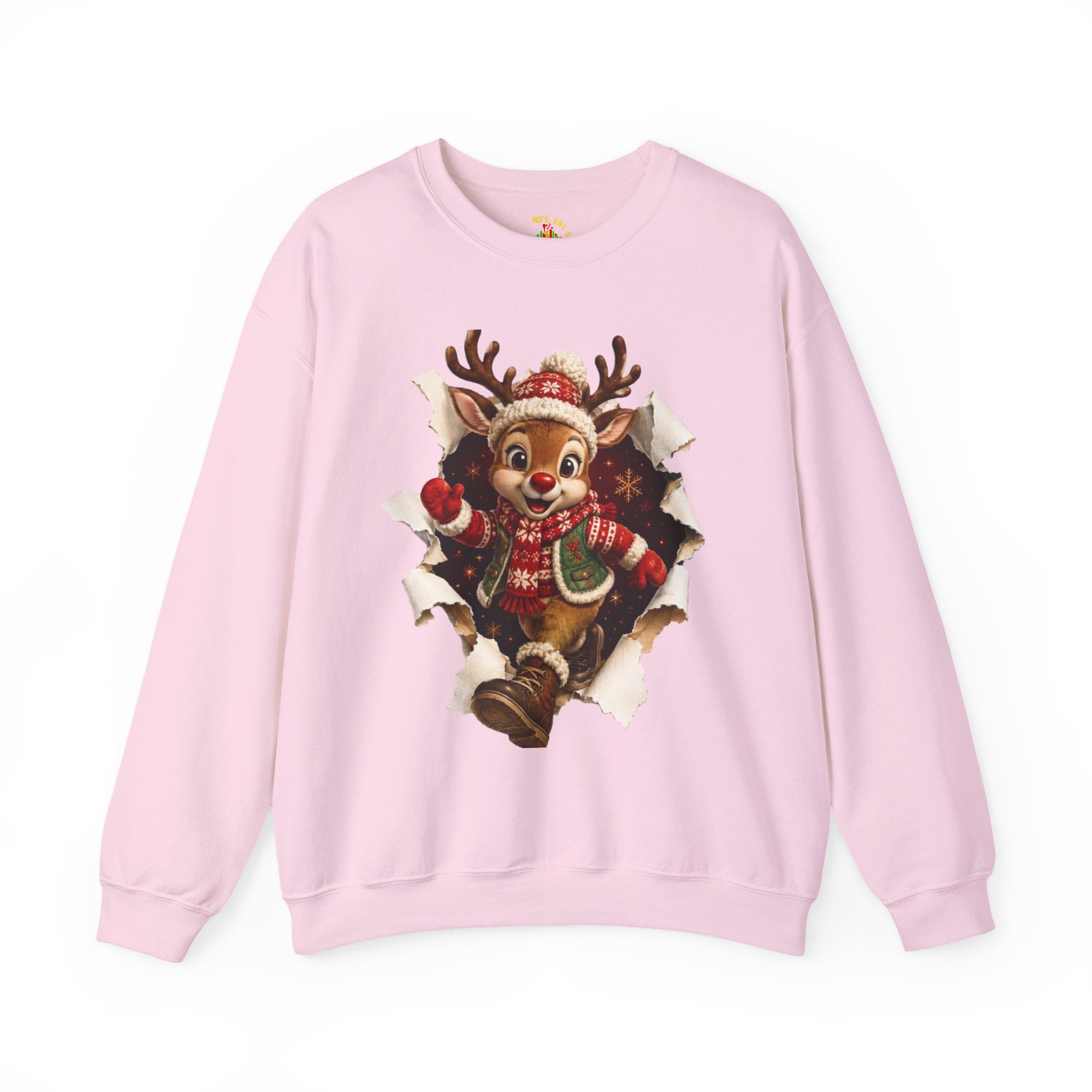 Festive Christmas Reindeer Crewneck Sweatshirt