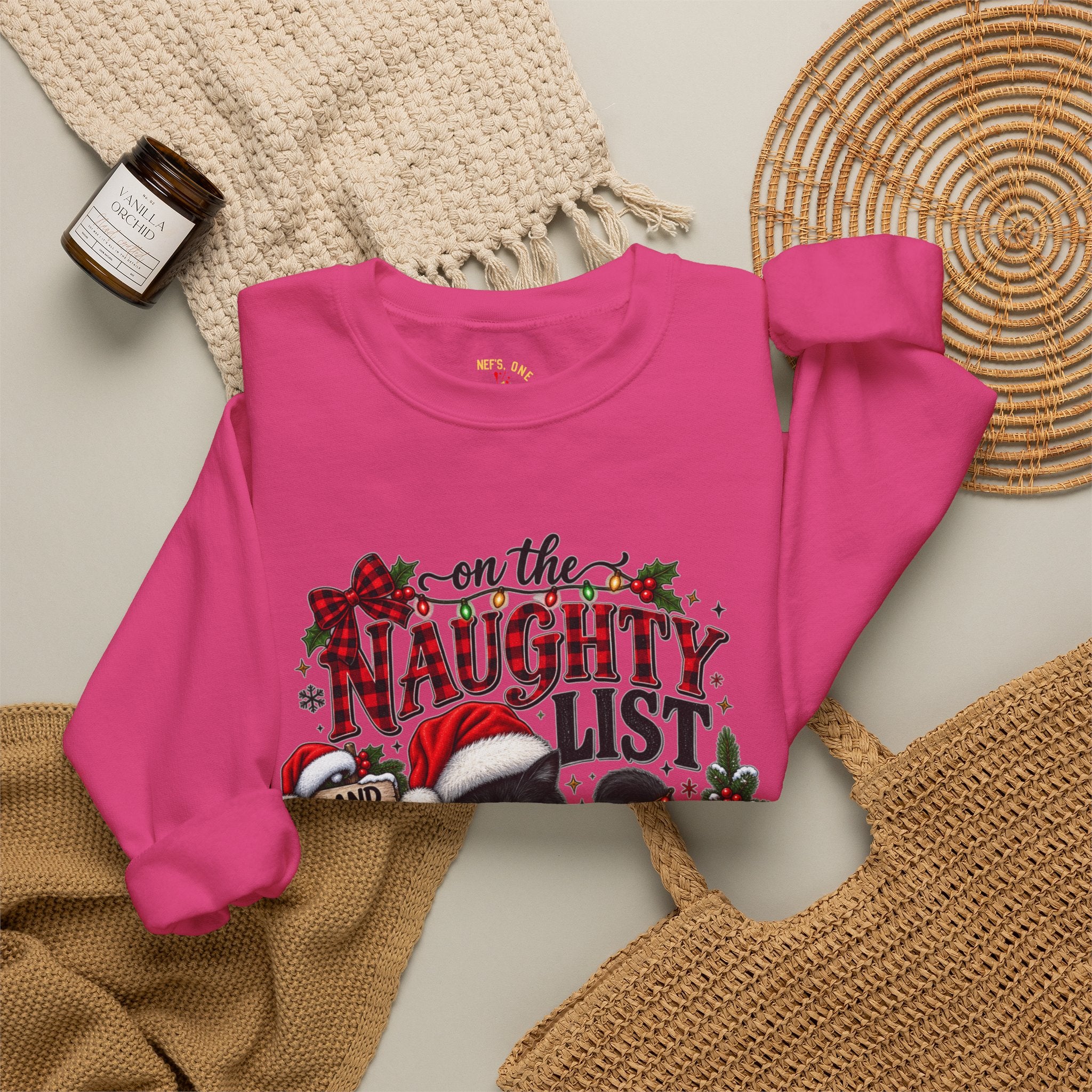 On the Naughty List Christmas Crewneck Sweatshirt