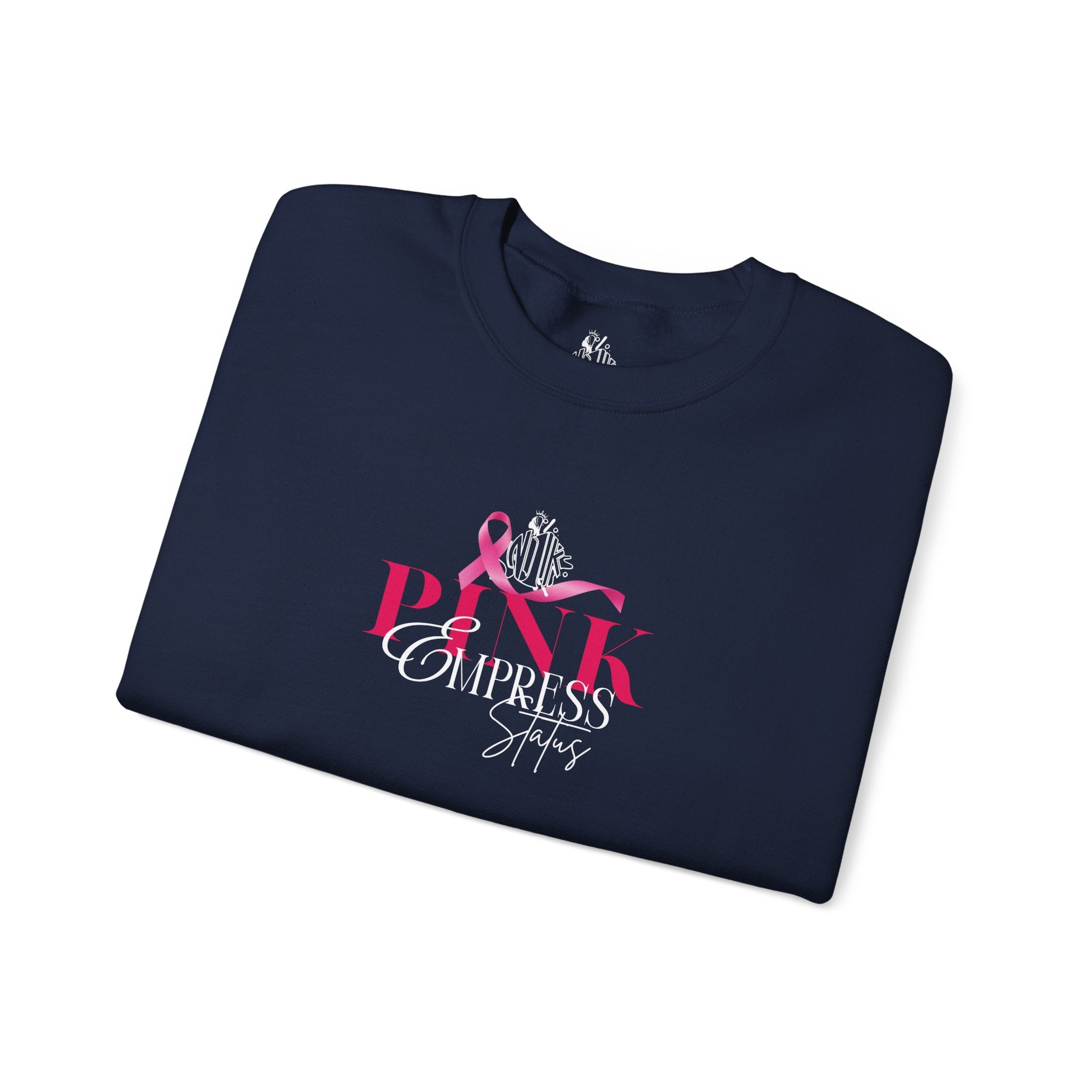 N1K Pink Empress Status Cancer Awareness Crewneck Sweatshirt - Pink Ribbon "PINK" Design