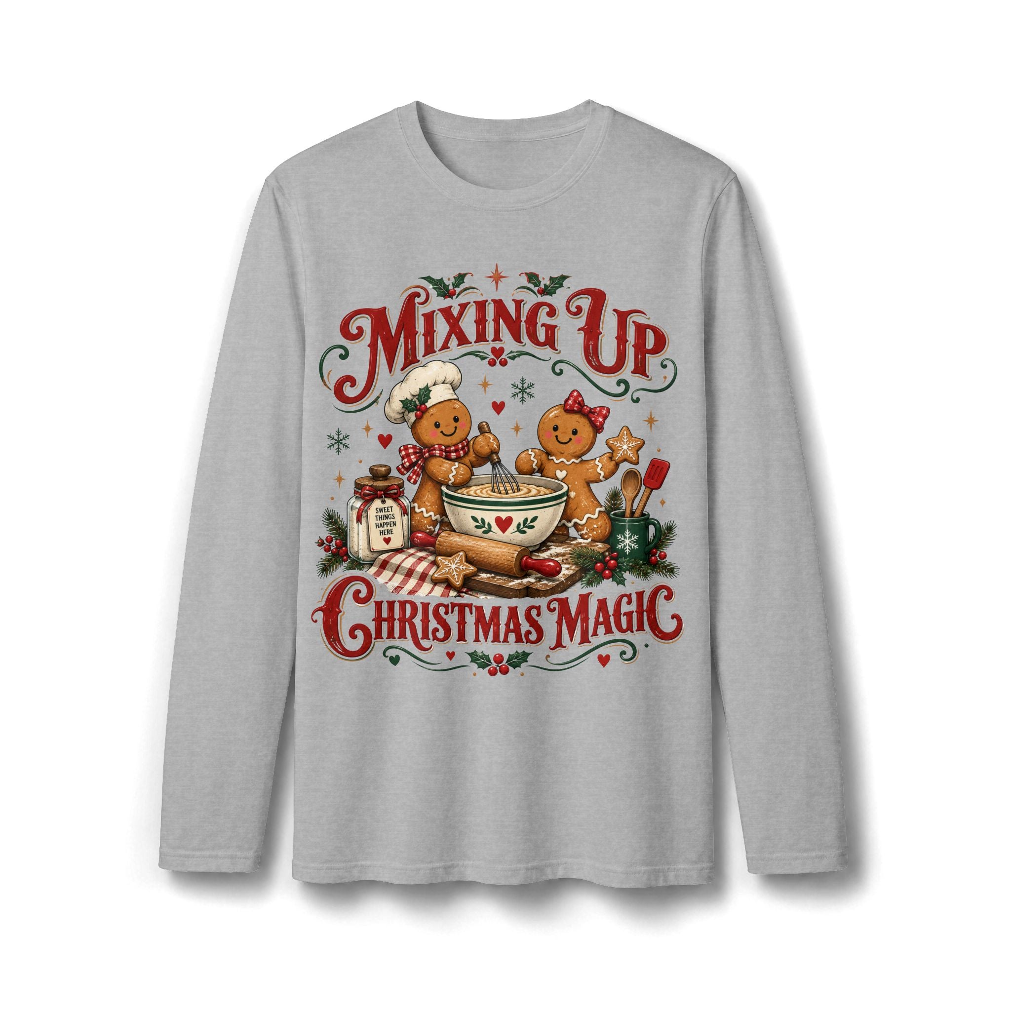 Mixing Up Christmas Magic Gingerbread Long Sleeve T-Shirt