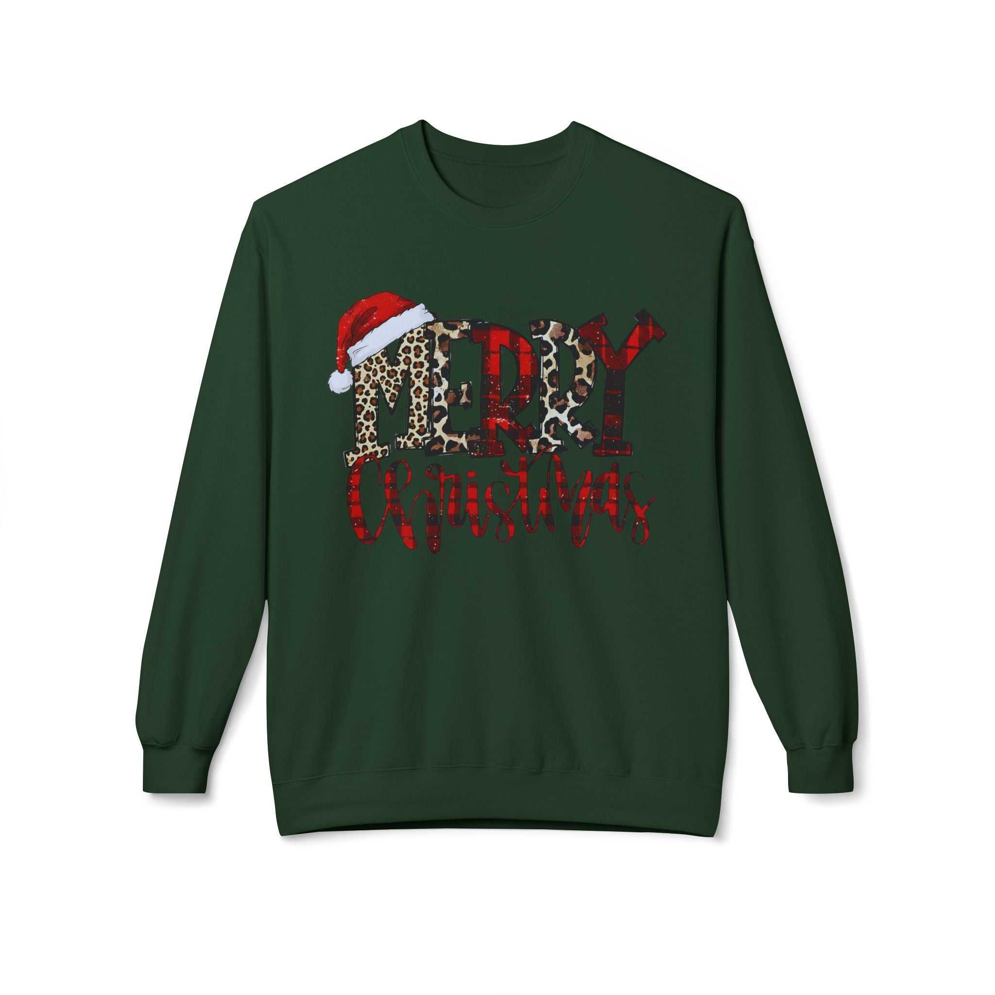 Merry Christmas Leopard Plaid SweatshirtSweatshirtMerry Christmas Leopard Plaid