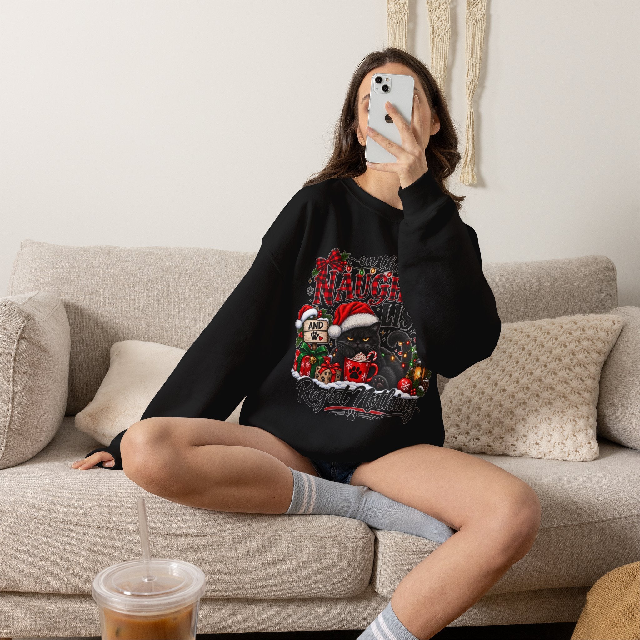 On the Naughty List Christmas Crewneck Sweatshirt