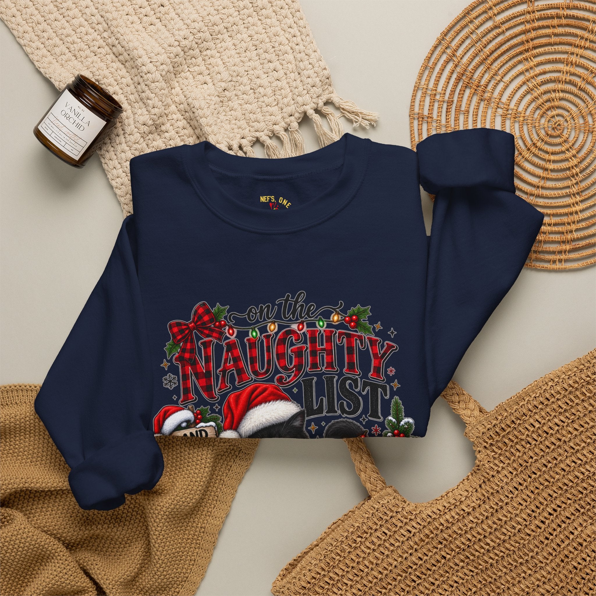 On the Naughty List Christmas Crewneck Sweatshirt