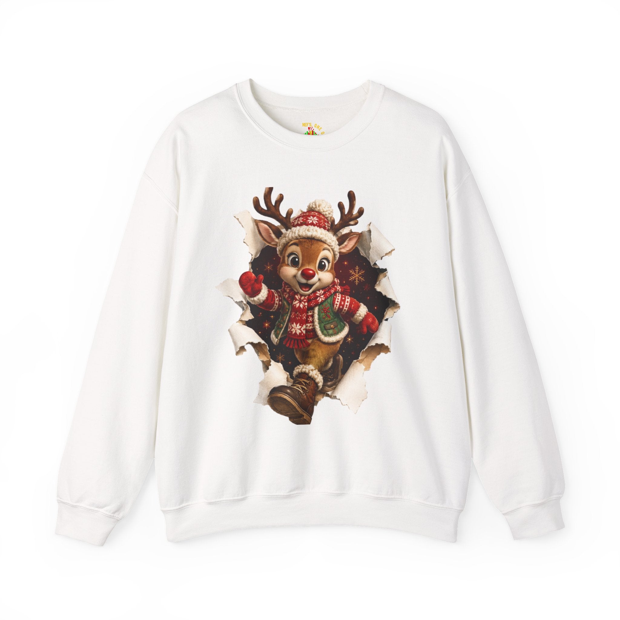 Festive Christmas Reindeer Crewneck Sweatshirt