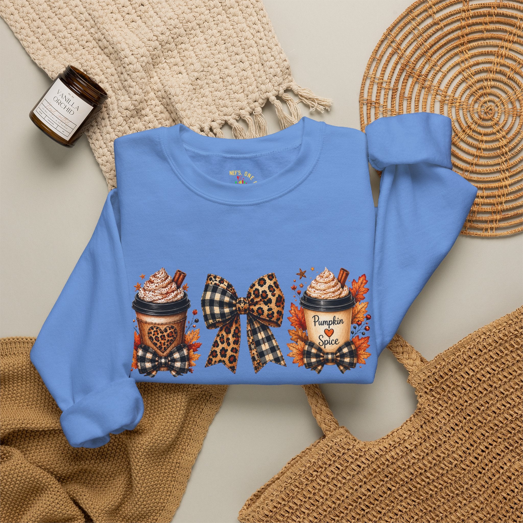 Festive Leopard Bow Christmas Crewneck Sweatshirt