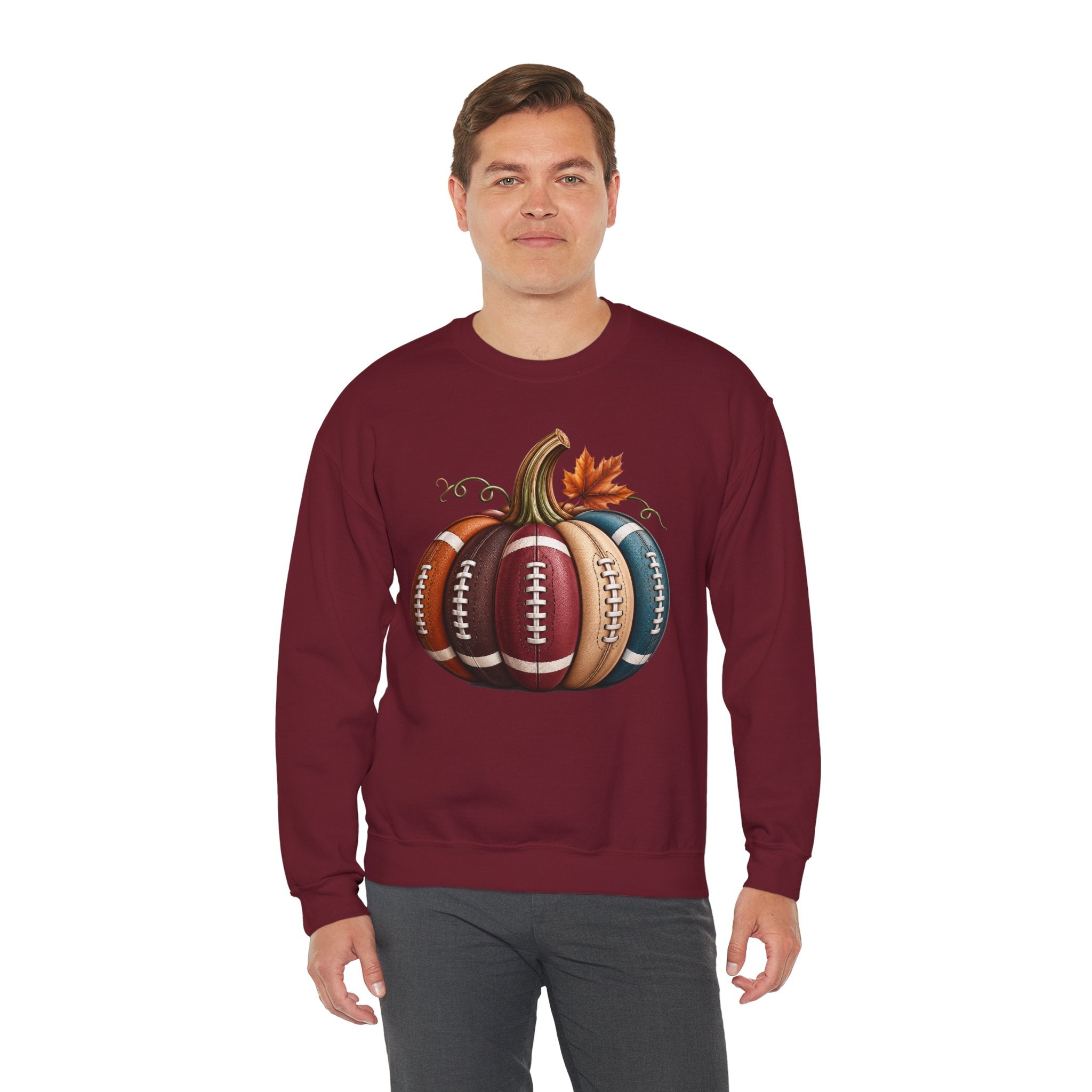 Fall Football Pumpkin Crewneck Sweatshirt