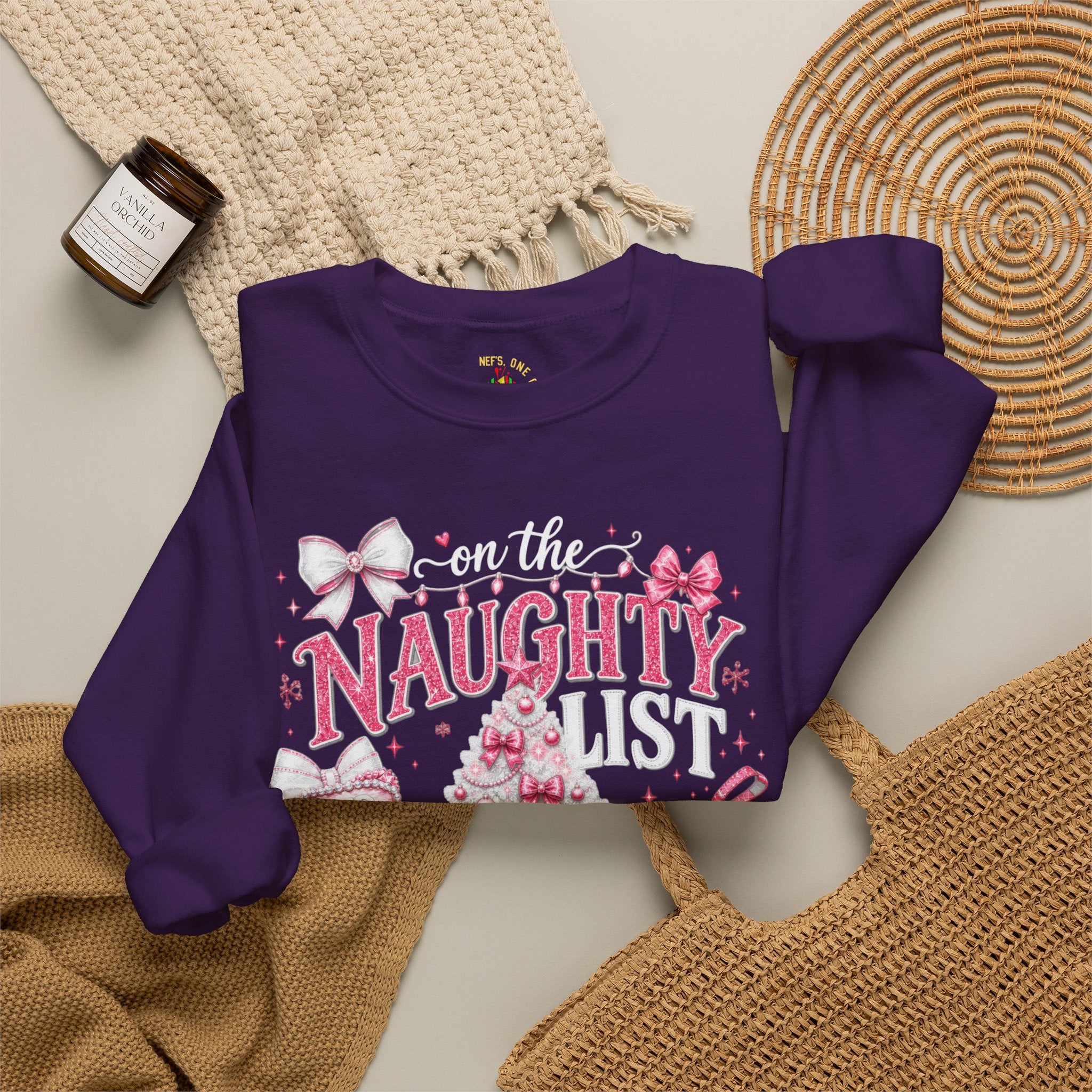 On the Naughty List Christmas Crewneck Sweatshirt