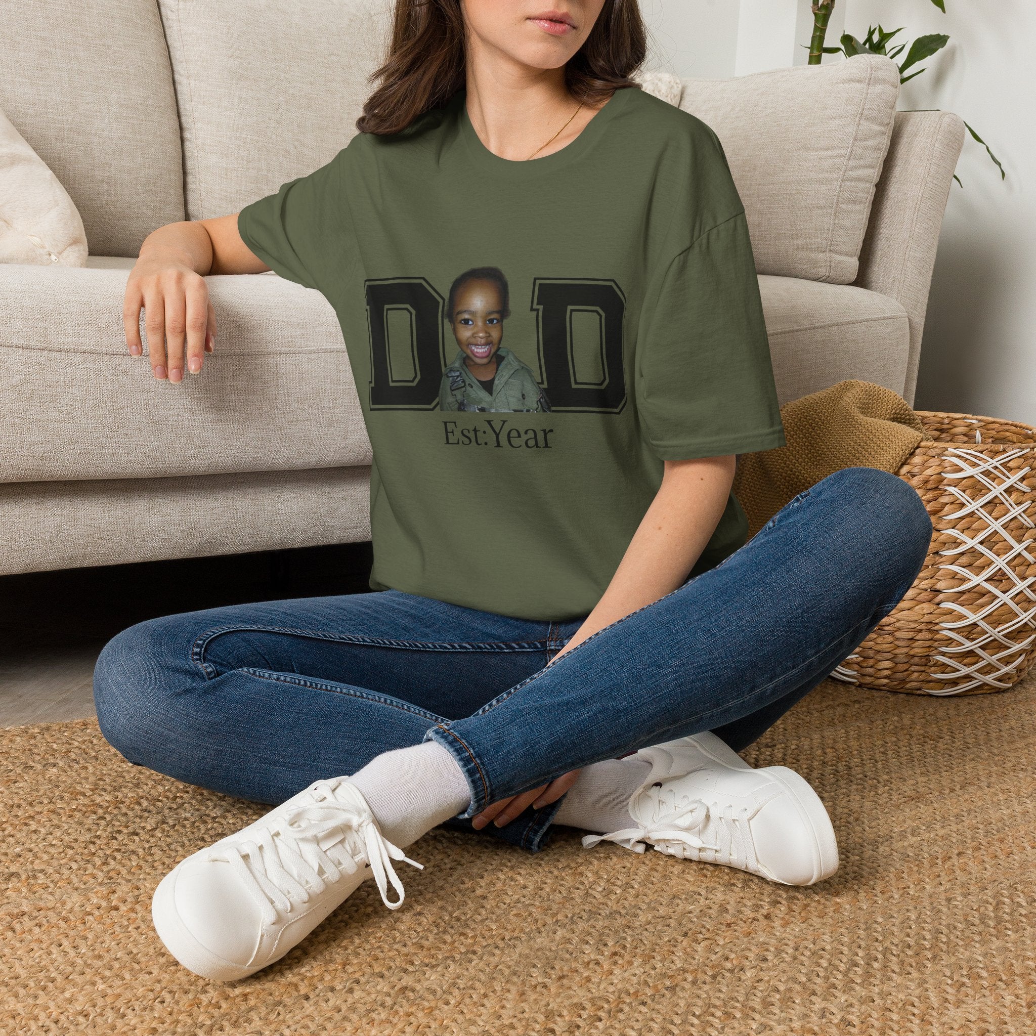 Celebrate dad with a custum t-shirt just add photo & birth year