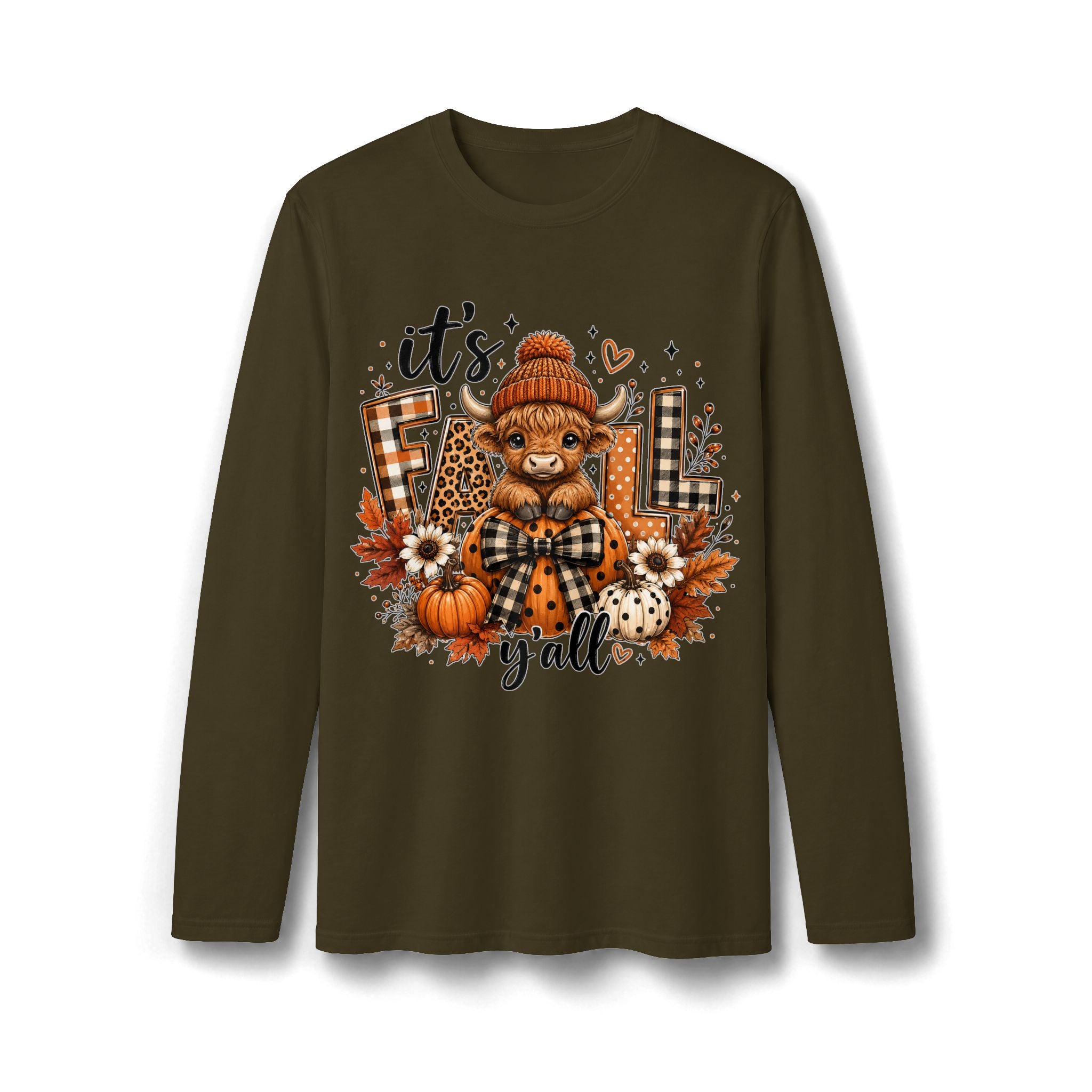 It’s Fall Gingerbread Bear Christmas Long Sleeve T-Shirt