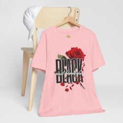 Black and Beautiful Unisex Tee, Floral Graphic Tee, Trendy T-Shirt, Gift for Her, Everyday Wear, Casual Style