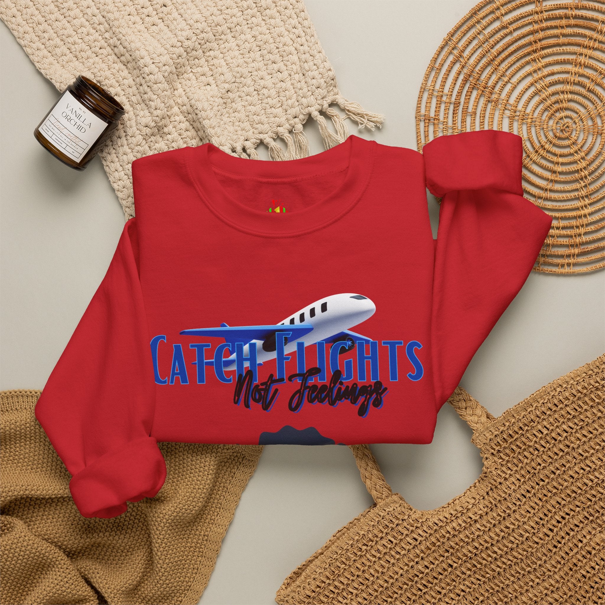 Catch Flights Not Feelings Unisex Heavy Blend™ Crewneck Sweatshirt