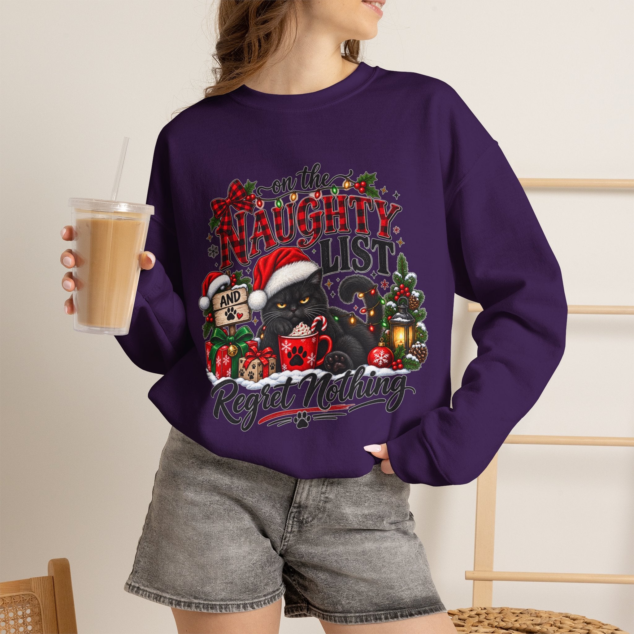 On the Naughty List Christmas Crewneck Sweatshirt