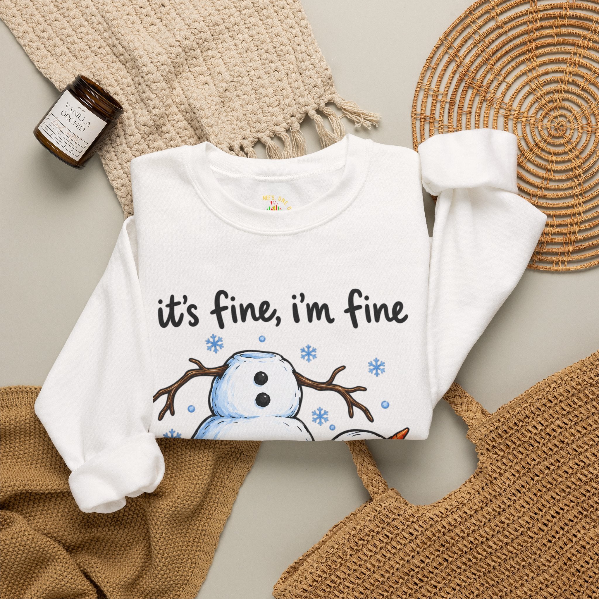 It’s Fine, I’m Fine, Everything Is Fine Snowman Christmas Sweatshirt