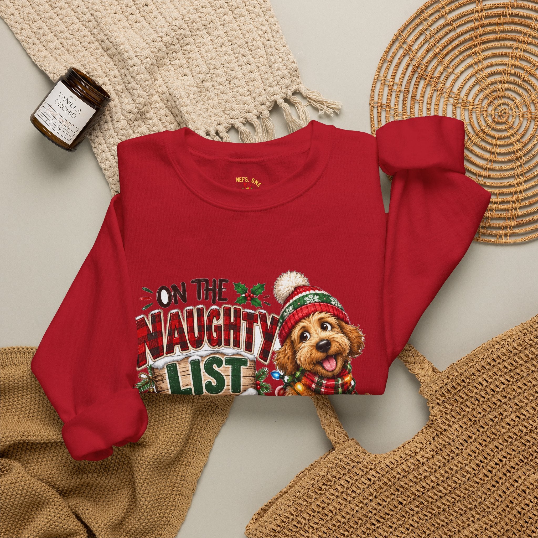 On the Naughty List and I Regret Nothing Christmas Crewneck Sweatshirt